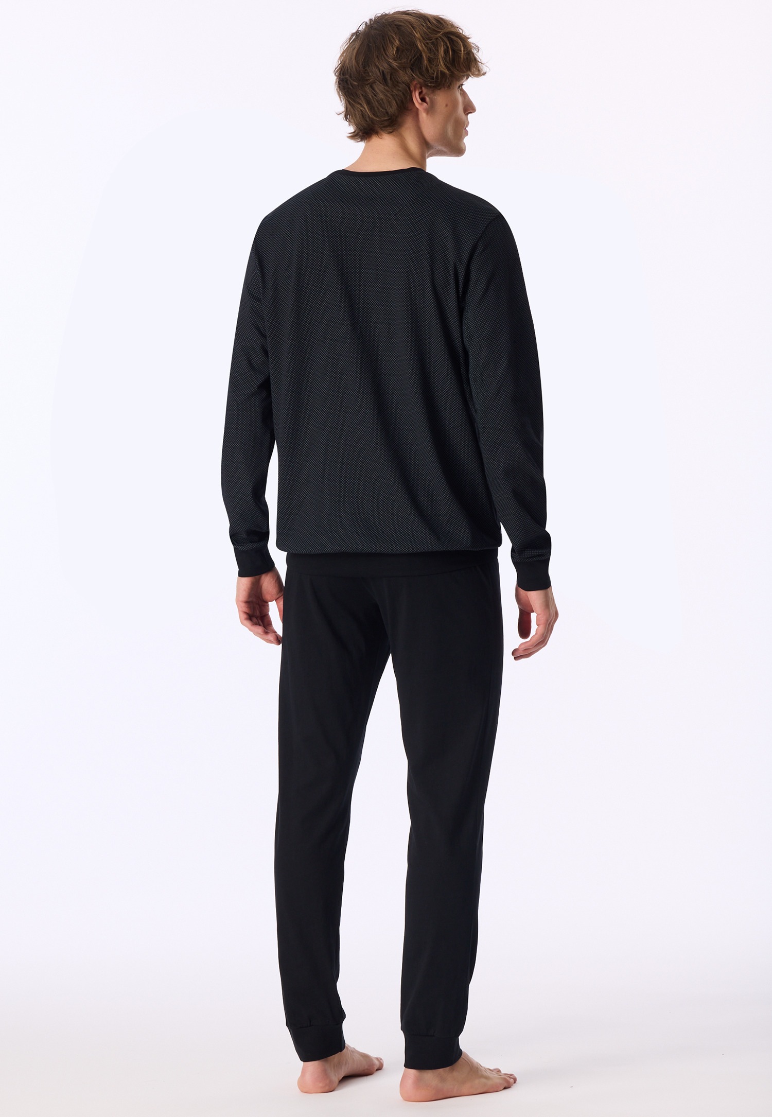 uncover by SCHIESSER Schlafanzug »Uncover Nightwear« 2 tlg. Langarm, Rundhals-Ausschnitt, Single Jersey-Qualität, weich