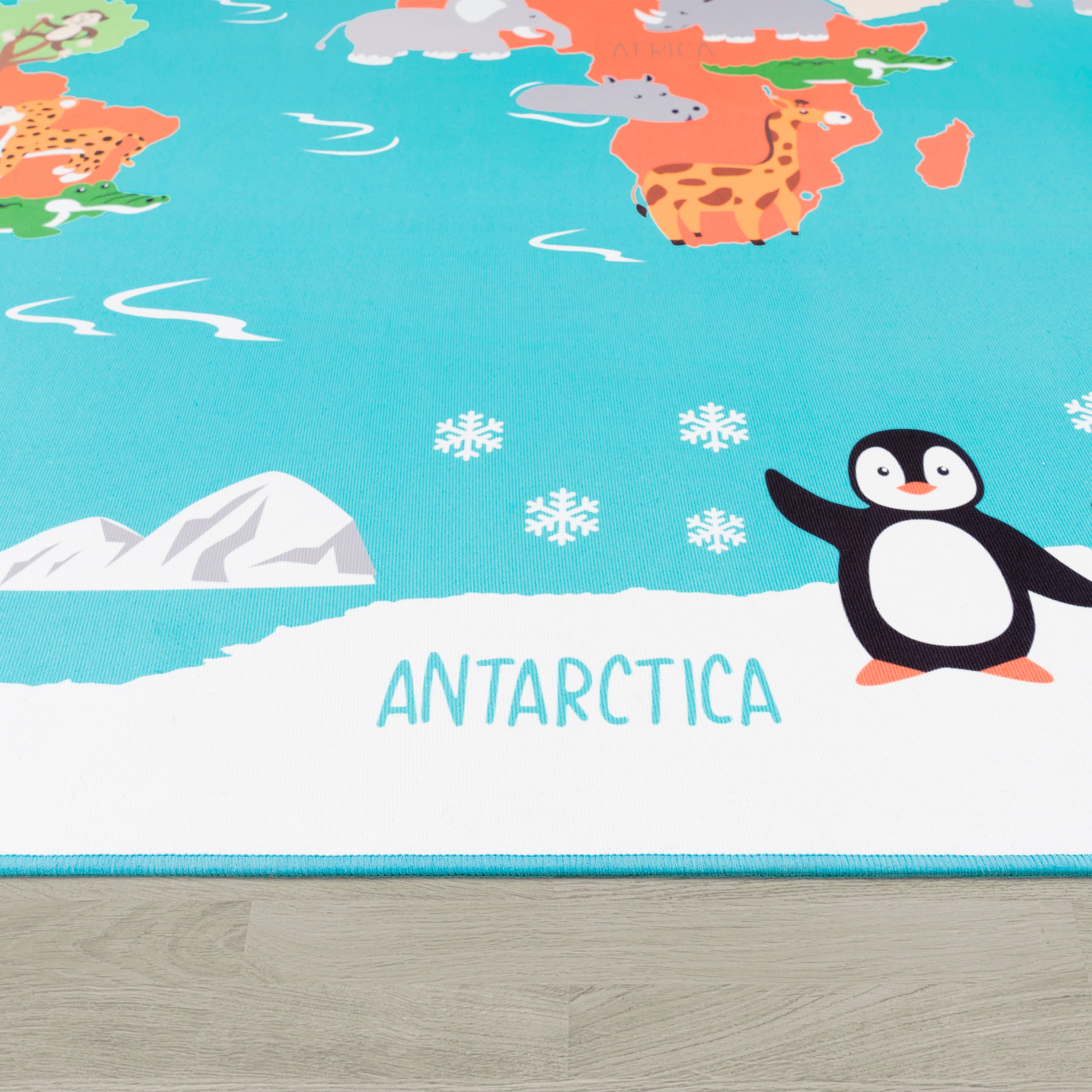 Paco Home Kinderteppich »Bino 564«, rechteckig, 4 mm Höhe, Kurzflor, Motiv Weltkarte, Kinderzimmer