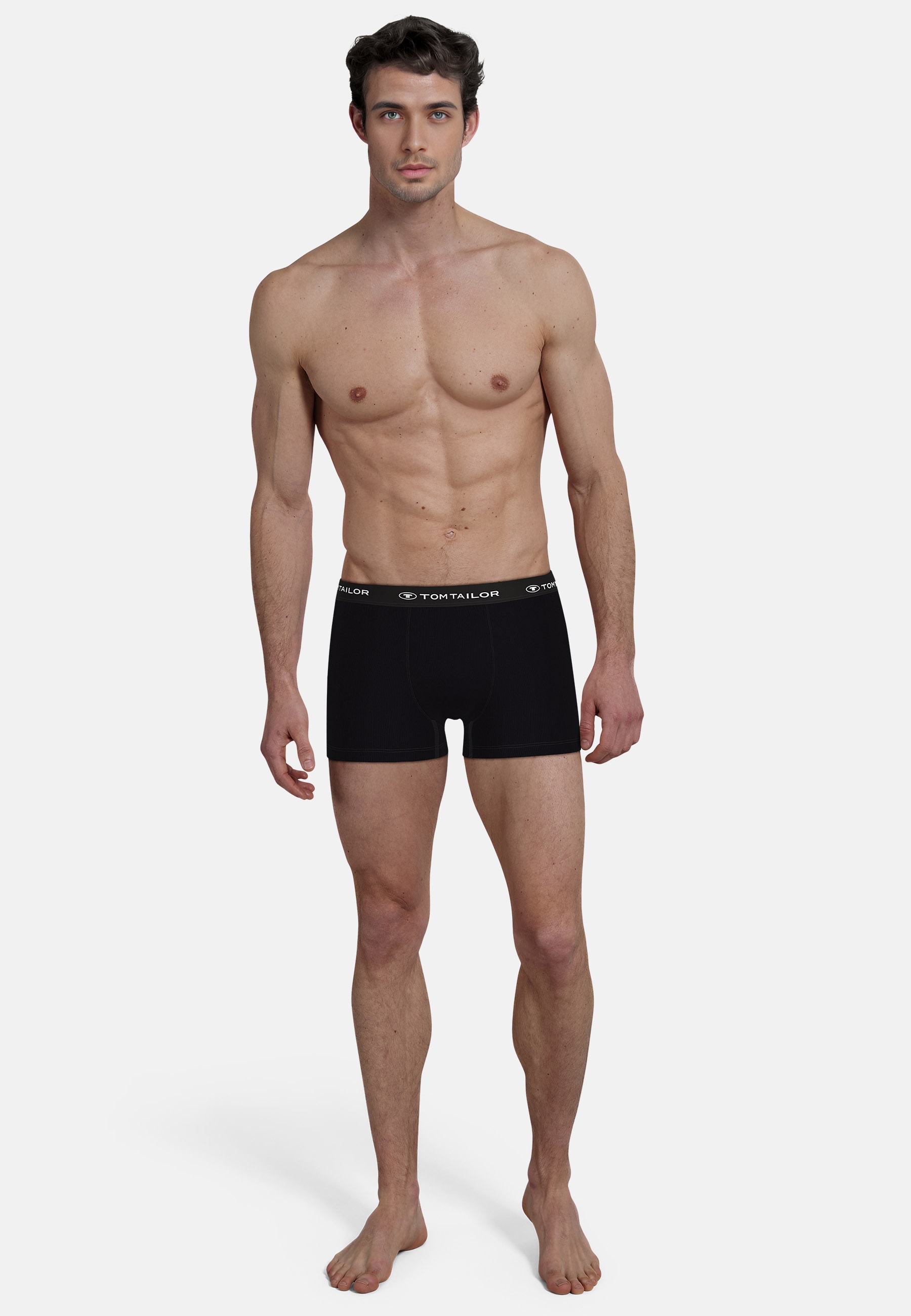 TOM TAILOR Boxershorts »Buffer« 3er Pack,  weich, bequem, basic, eng, Logobund, Baumwollmix