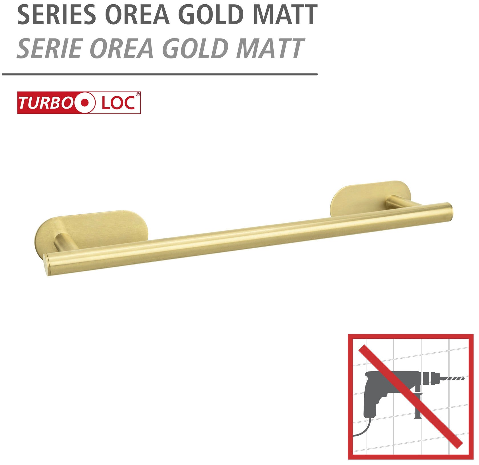 WENKO Handtuchstange »Turbo-Loc® Orea«, 40 cm, Befestigen ohne Bohren