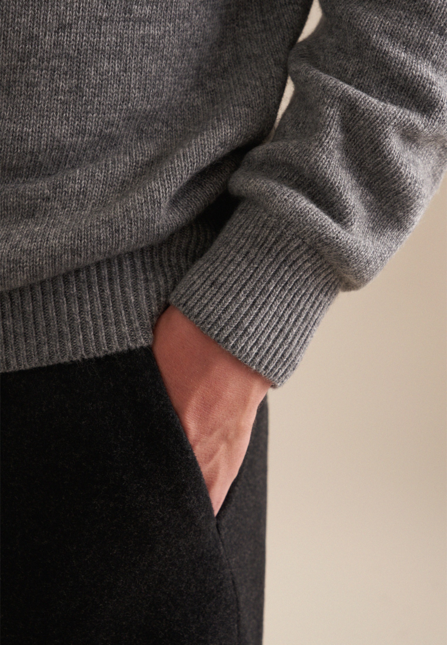 seidensticker Strickpullover »Regular«, Langarm Rundhals Uni