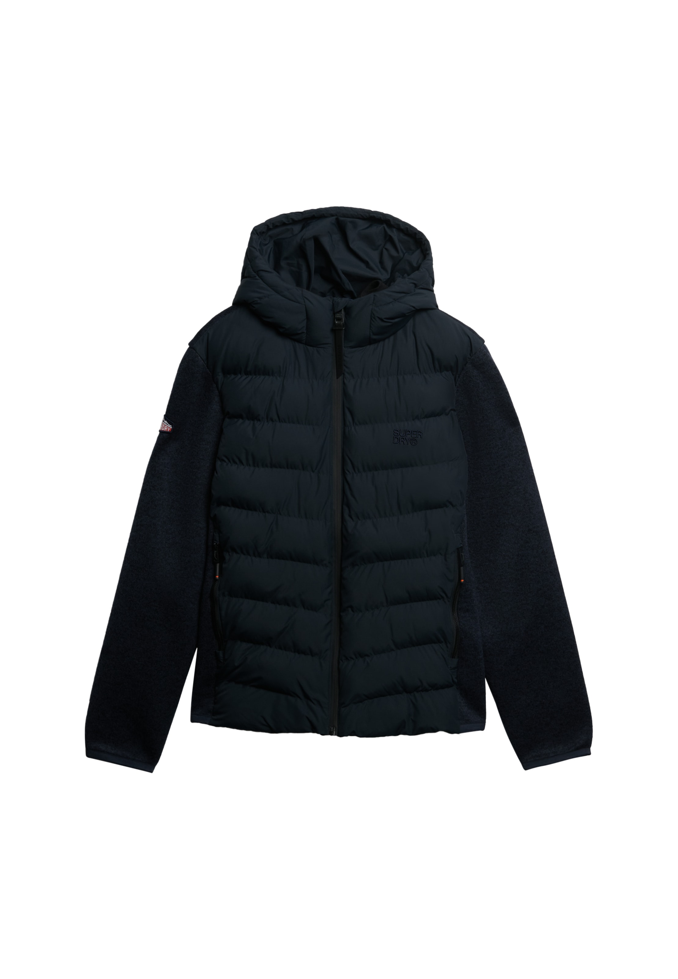 Superdry Steppjacke »HOODED STORM KNIT HYBRID JKT« mit Kapuze
