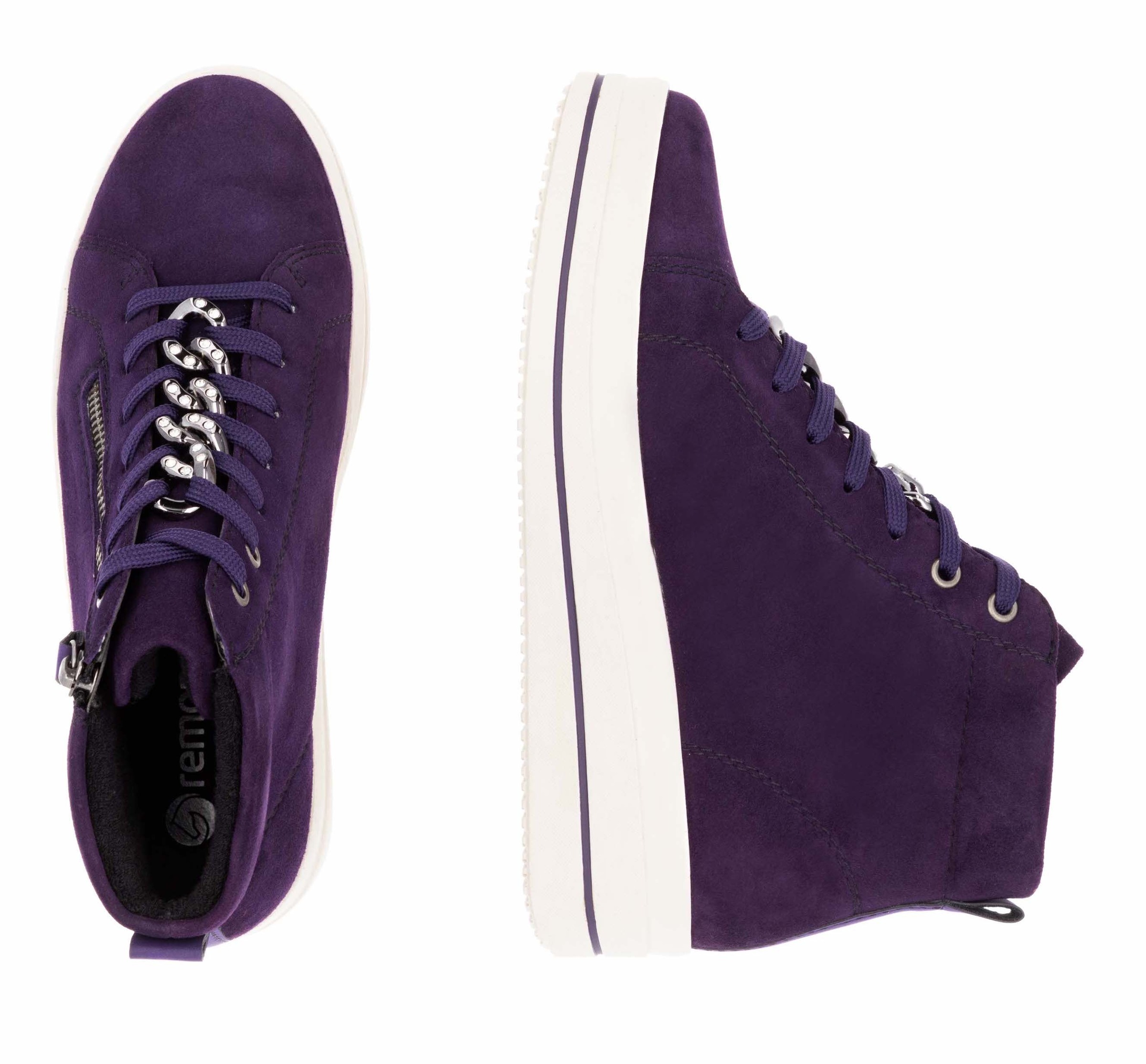 Remonte Plateausneaker »Elisabeth Hurley-Collection«, Freizeitschuh, High-Top-Sneaker, Schnürer, seitlicher Reißverschluss
