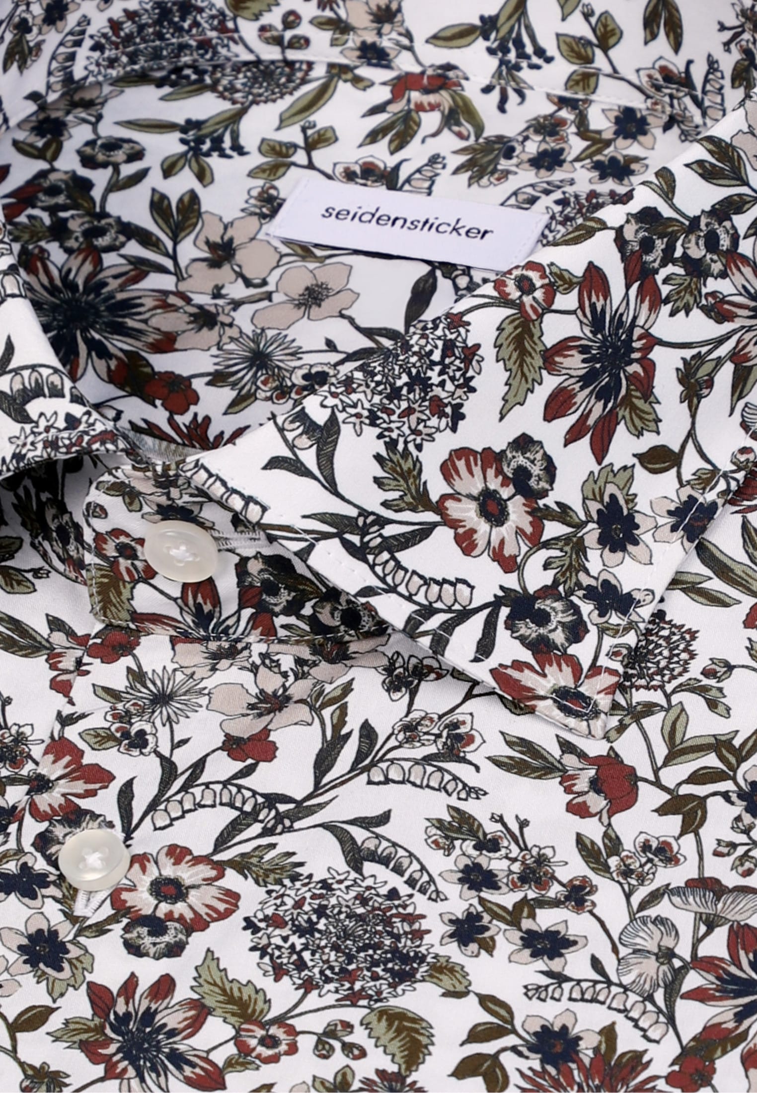 seidensticker Businesshemd »Schwarze Rose« Regular 1/2 Kentkragen Druck