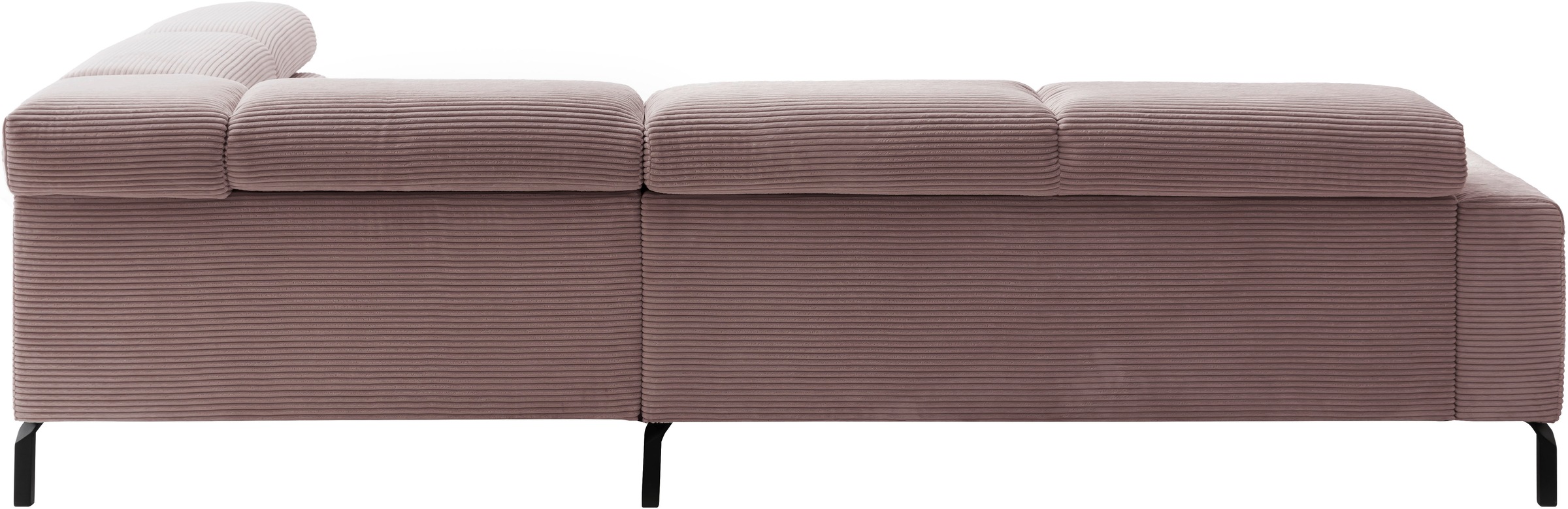 Home affaire Ecksofa »Antonelli, L-Form,  inkl. Kopfteilverstellung, Breite 276 cm« ohne Sitztiefenverstellung, in Cord, rosé