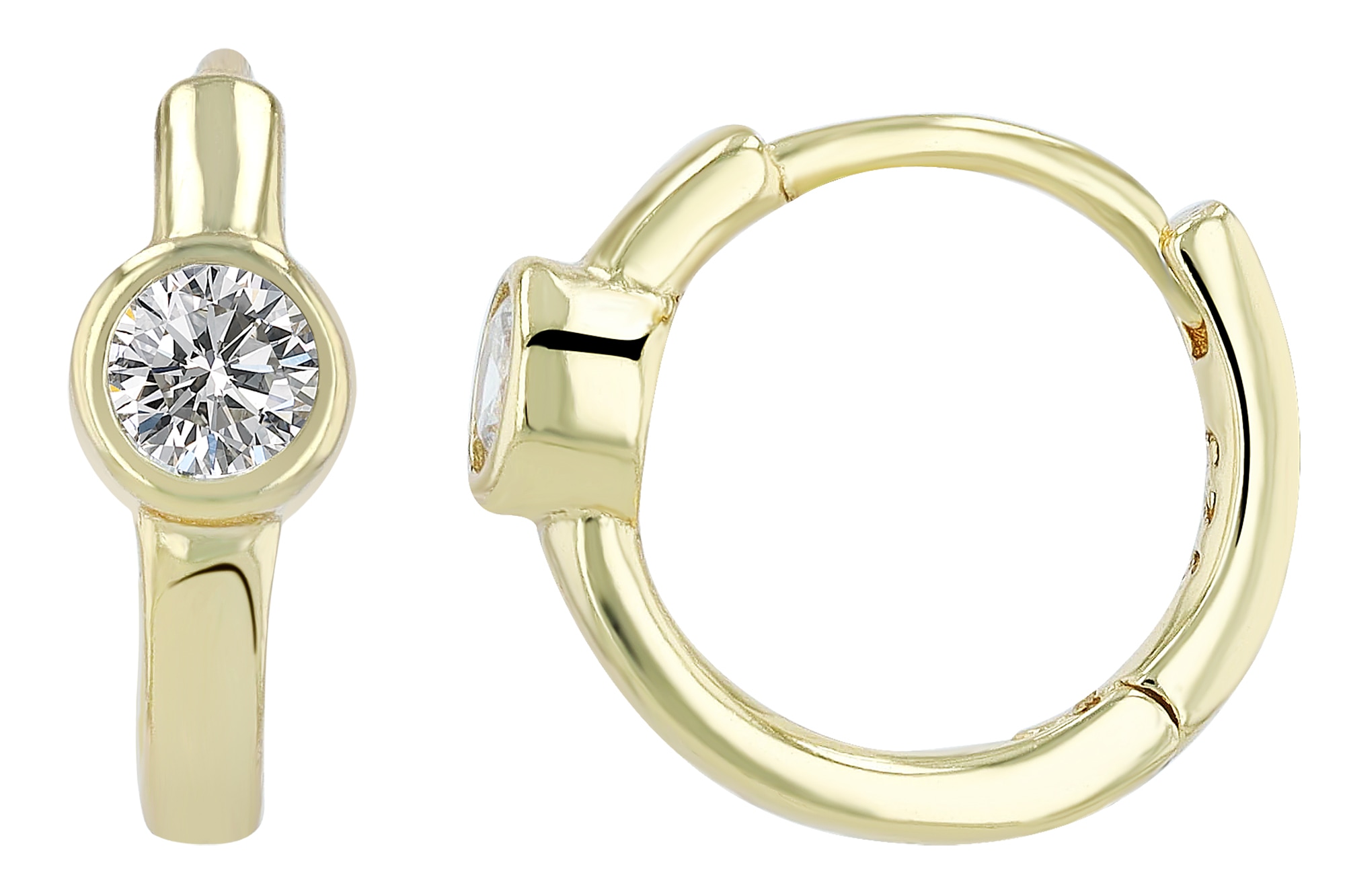 Adelia´s Paar Creolen »Damen Ohrringe ¿ Klappcreole aus 925 Silber mit Zirkonia«