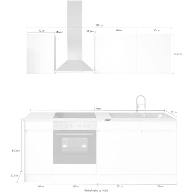 OPTIFIT Küche »Safeli«, Breite 210 cm, wahlweise mit oder ohne Hanseatic-E- Geräte bestellen bei OTTO