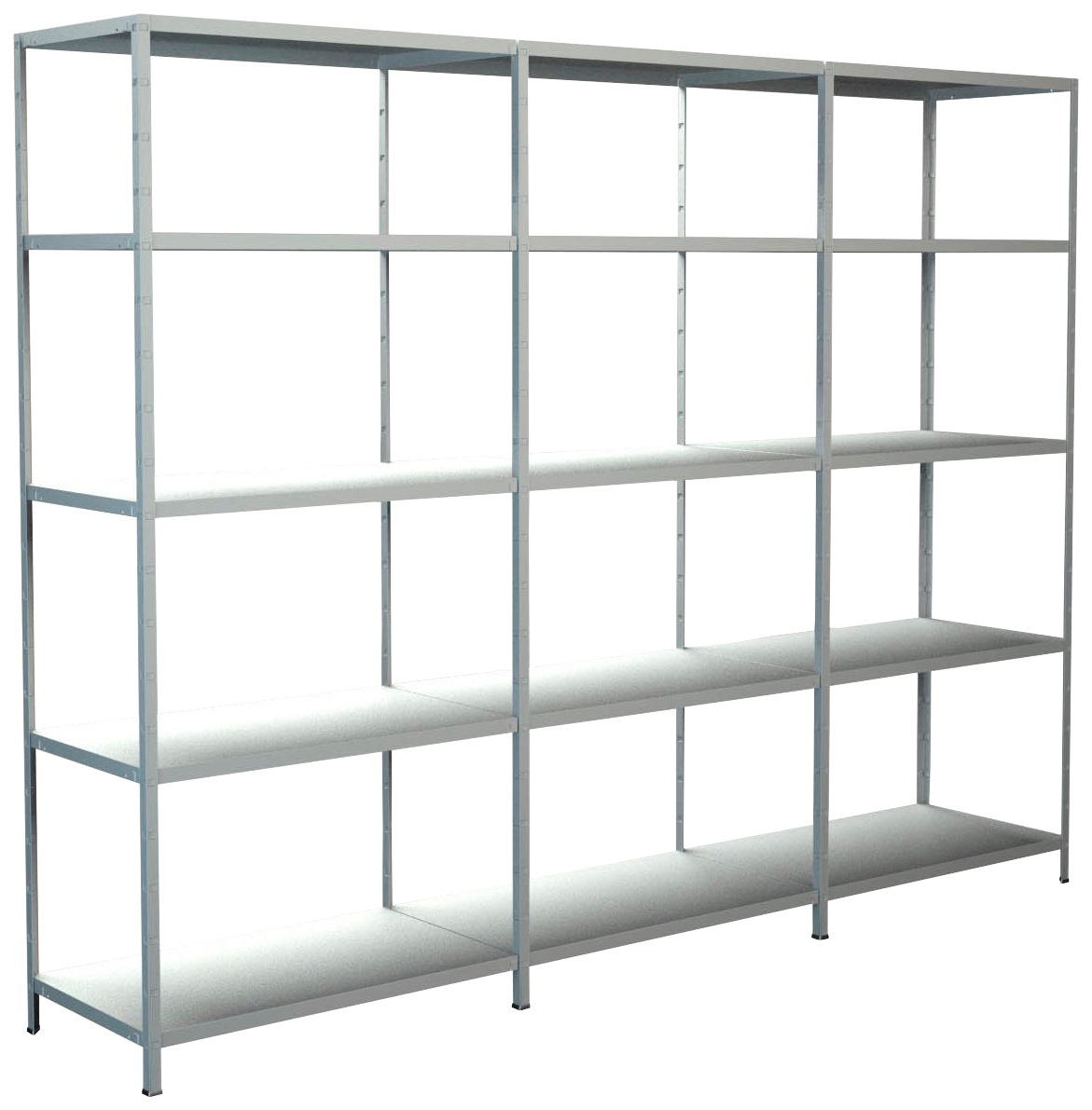 SCHULTE Regalwelt Steckregal »Stecksystem Grund- und 2x Anbauregale«, Metall weiß, 2000x3400x500 mm, 15 Böden