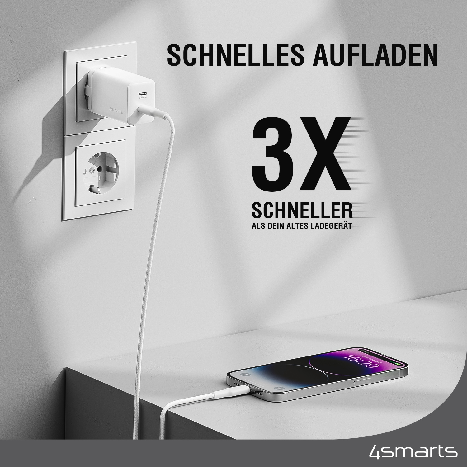 4smarts USB-Ladegerät »Ladegerät PDPlug Dual 45W GaN 2xUSB-C«