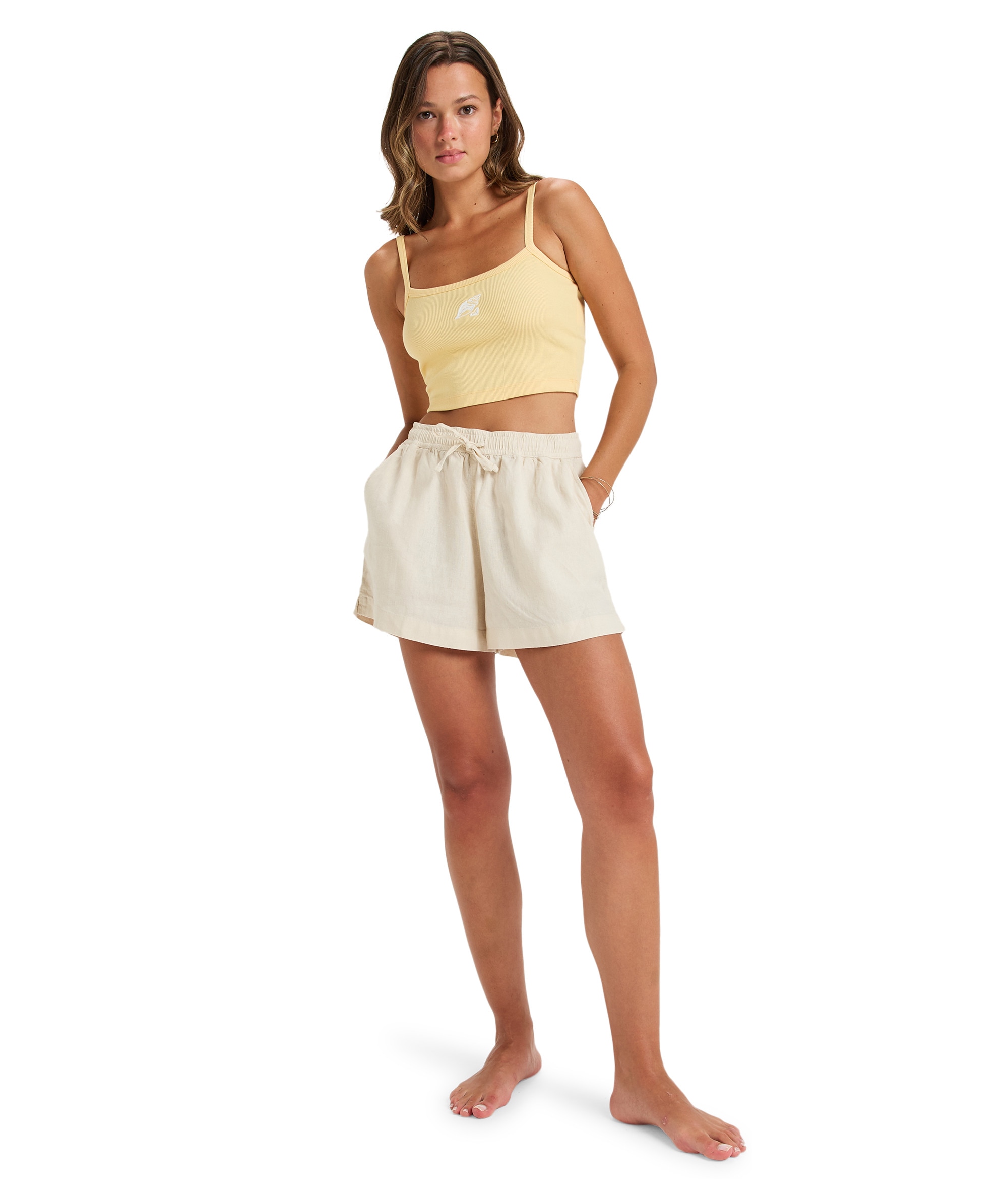 Roxy Shorts »LEKEITIO BREAK MID«  für den Alltag, sportlicher Stil, aus Leinen und Viskose