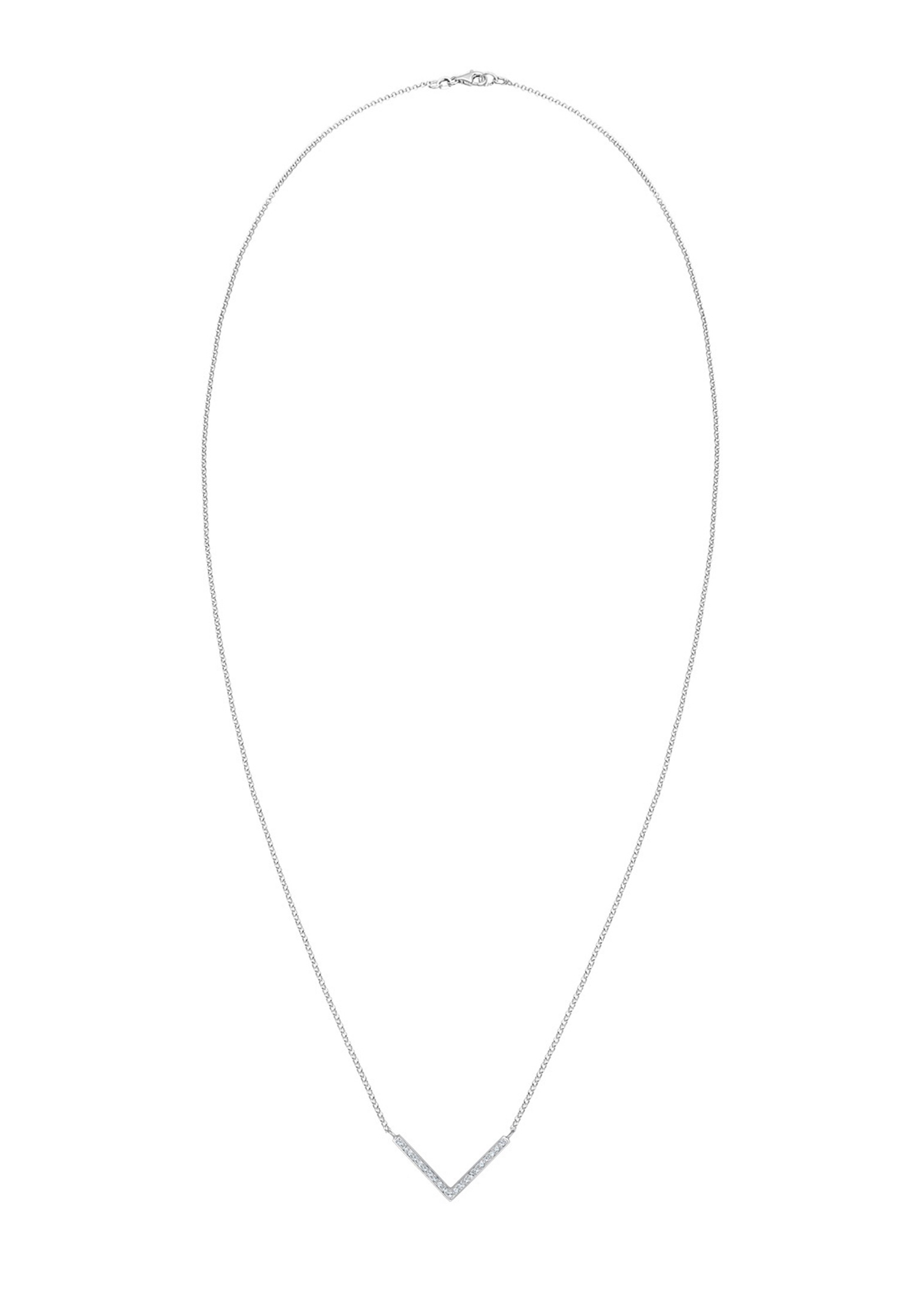 Elli Silberkette »Halskette V-Kette Kristalle 925 Silber«