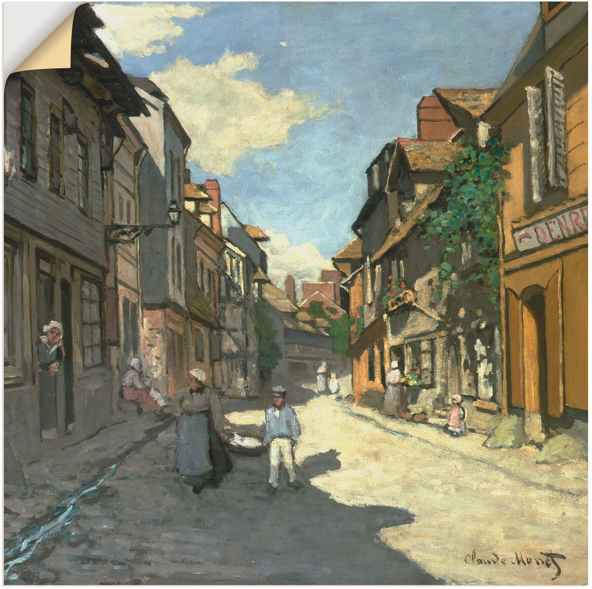 Artland Wandbild »Dorfstrasse, Normandie«, Gebäude, (1 St.), in vielen Größen & Produktarten - Alubild / Outdoorbild für den Außenbereich, Leinwandbild, Poster, Wandaufkleber / Wandtattoo auch für Badezimmer geeignet