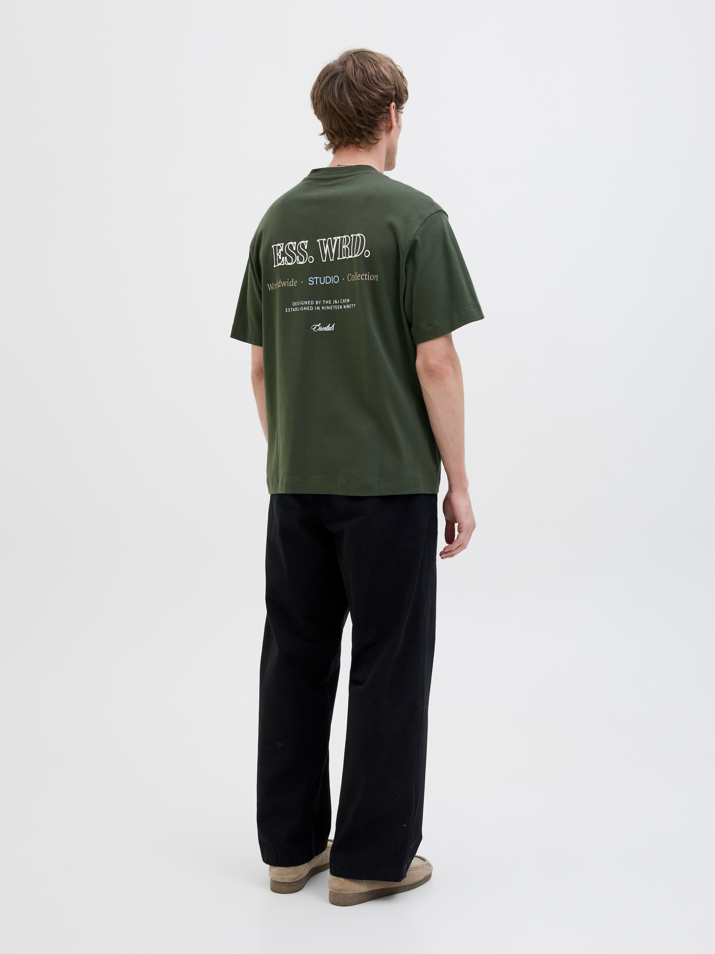 Jack & Jones Rundhalsshirt »JJEURBAN EDGE STUDIO TEE SS O-NECK NOOS«, mit Front und Back Print