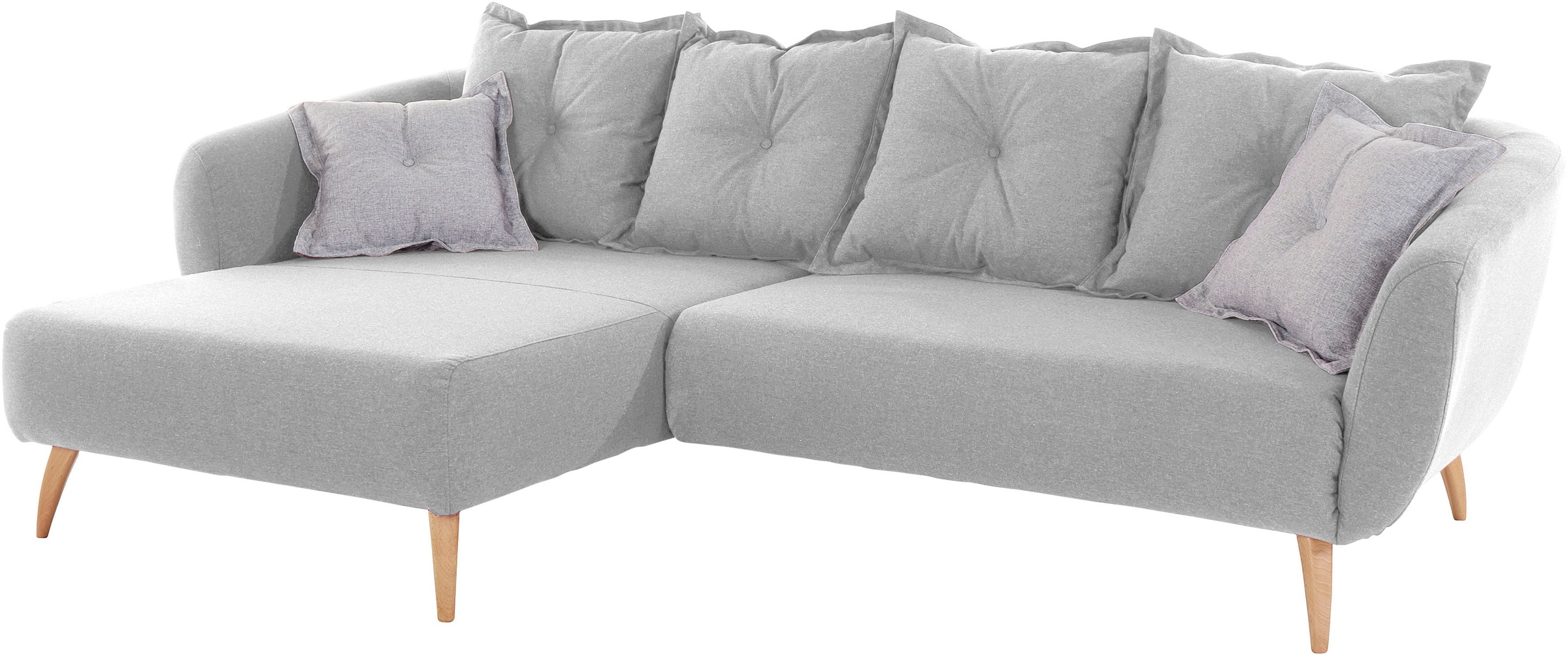 Home affaire Ecksofa »Baggio formschöne Polsterecke, bequem, Breite 277cm, L-Form« Zierkissen inklusive