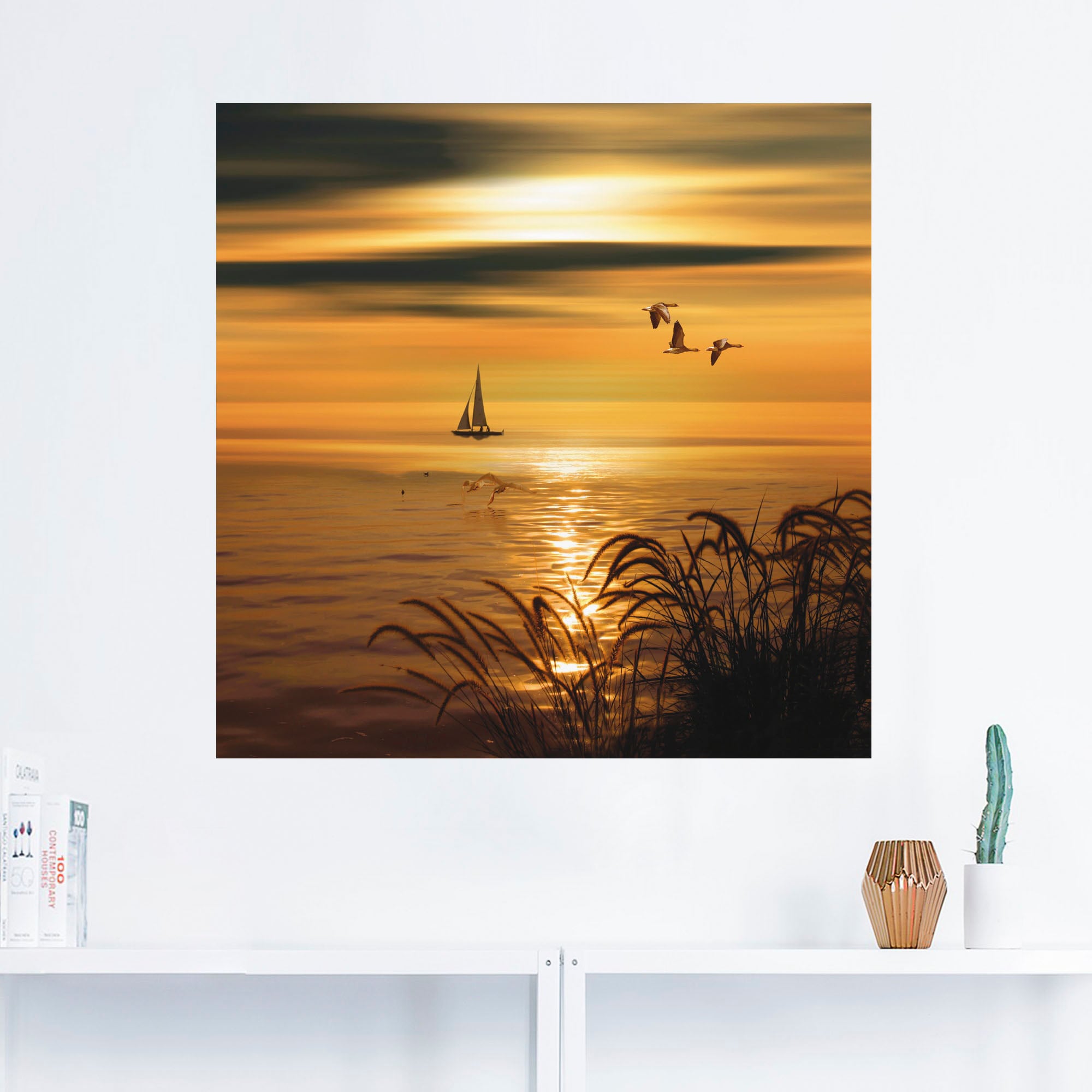 Artland Wandbild »Goldene See Impressionen«, Gewässer, (1 St.), als Leinwandbild, Wandaufkleber in verschied. Größen