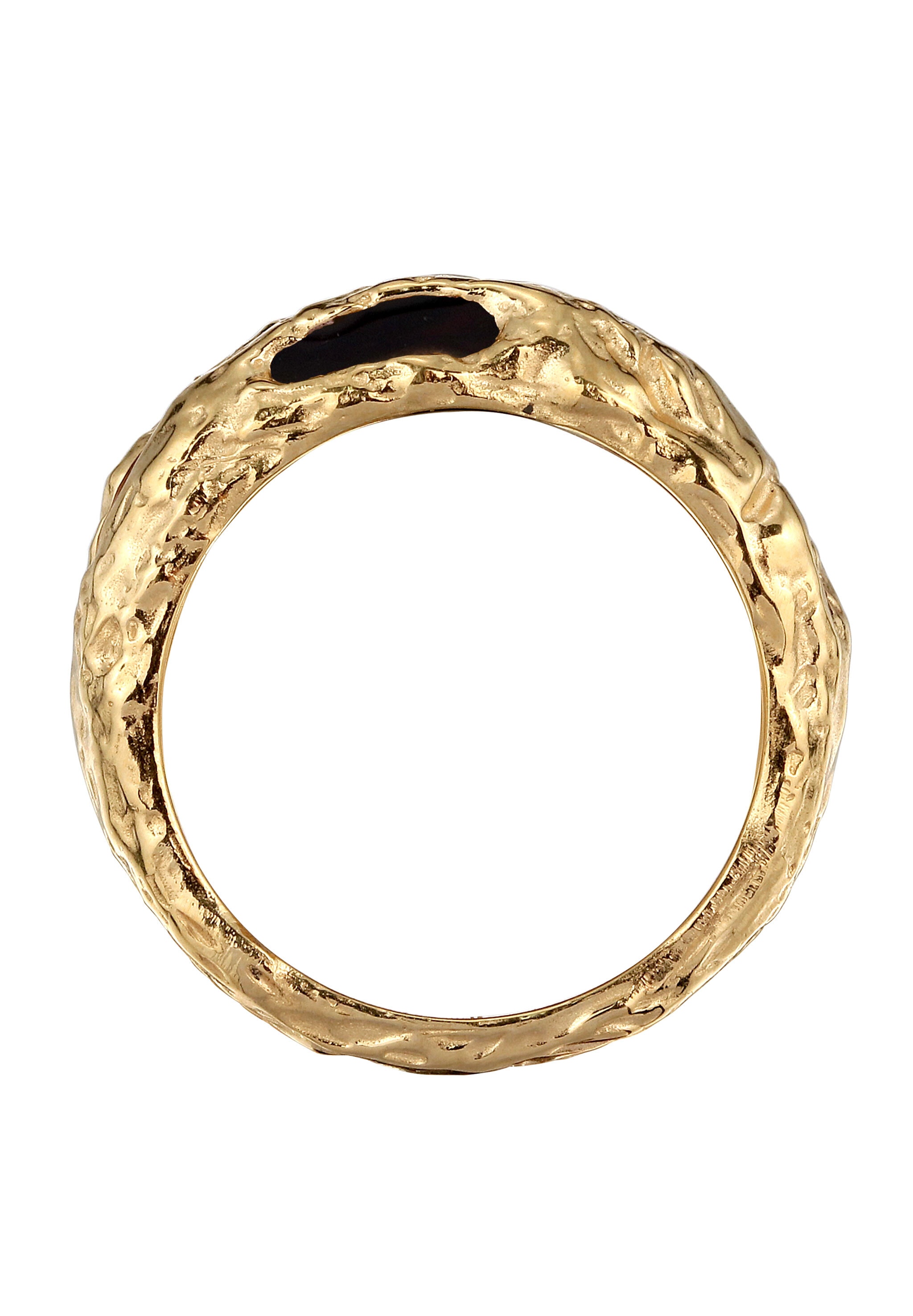 Elli Silberring »Ring Ring Organic Enamel Schwarz 925 Sterling Silber«