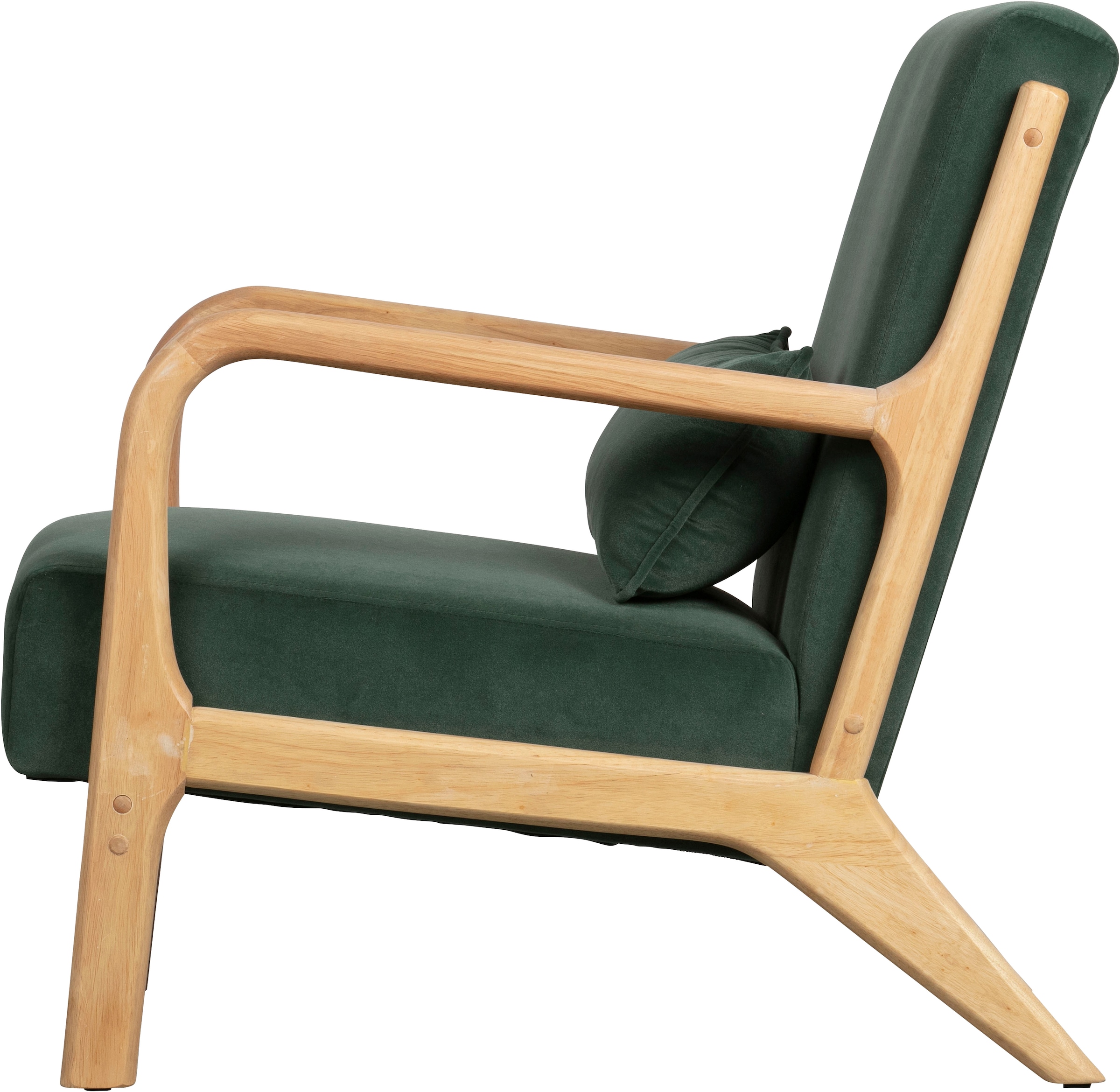 WOOOD Loungesessel »Mark mit Gewebtem Bezug und Gummibaumholz-Rahmen B 67 x T 82 x H 75 cm« Gute Verschleißfestigkeit, Tragkraft 135 kg, separates Rückenkissen