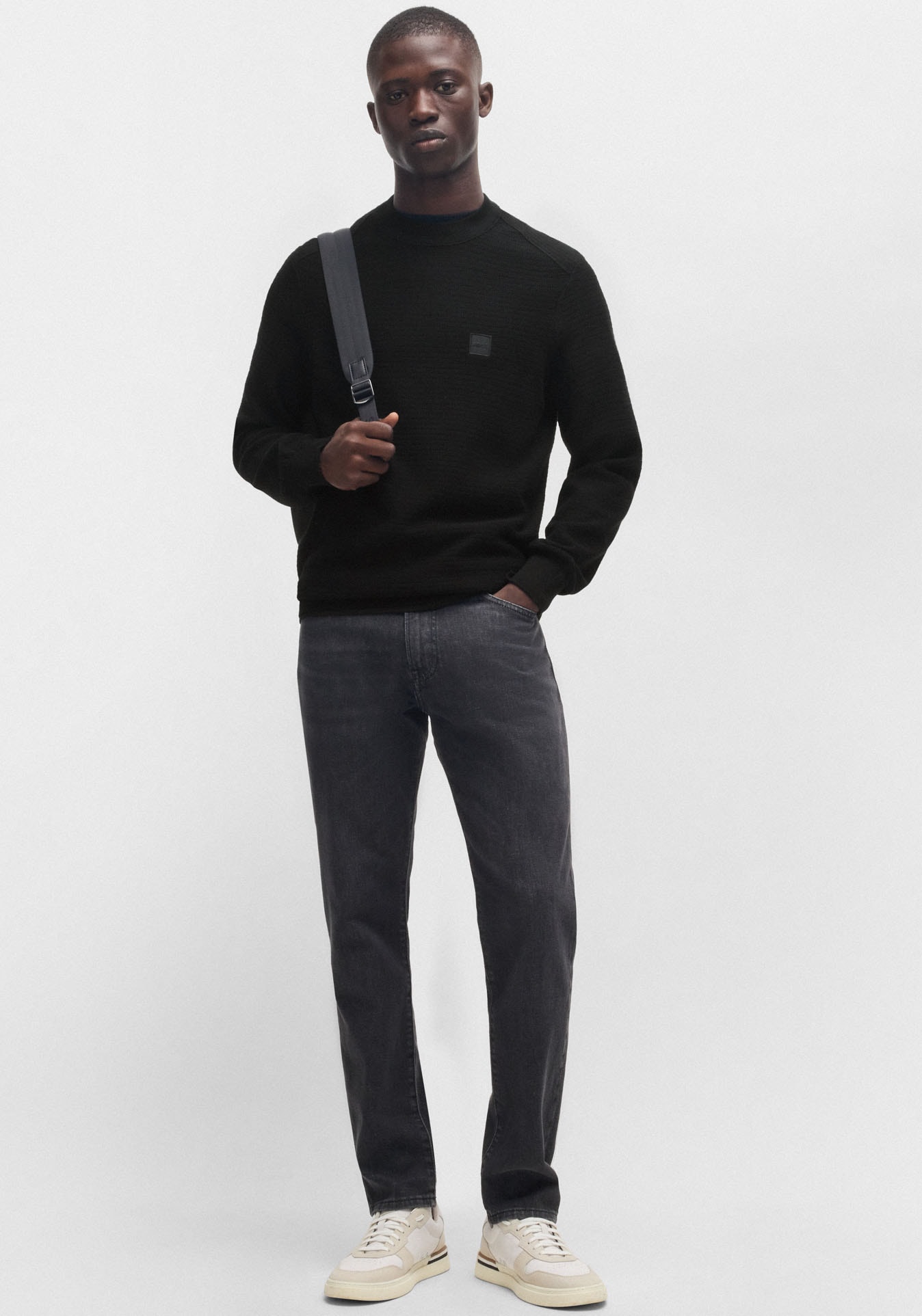 BOSS ORANGE Strickpullover »Anion«, mit BOSS-Badge