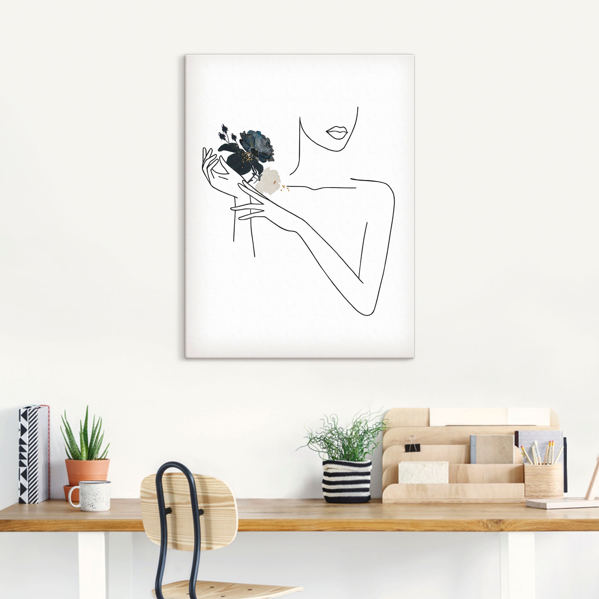 Artland Wandbild »Moderne LineArt Mädchen II«, Modebilder, (1 St.), als Alubild, Outdoorbild, Leinwandbild, Poster, Wandaufkleber