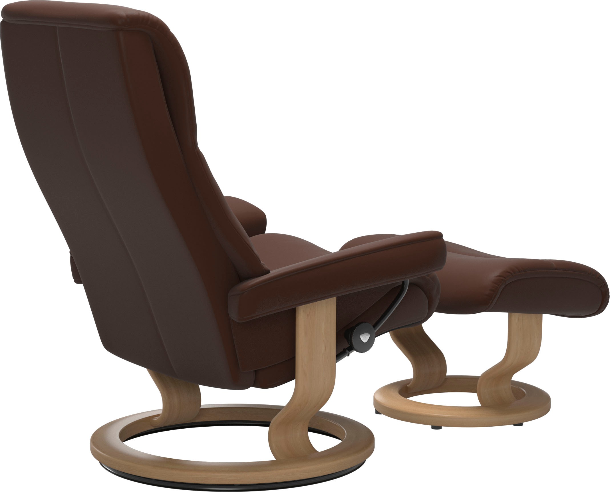 Stressless® Relaxsessel »View«, (Set, Relaxsessel mit Hocker), mit Classic Base, Größe M,Gestell Eiche
