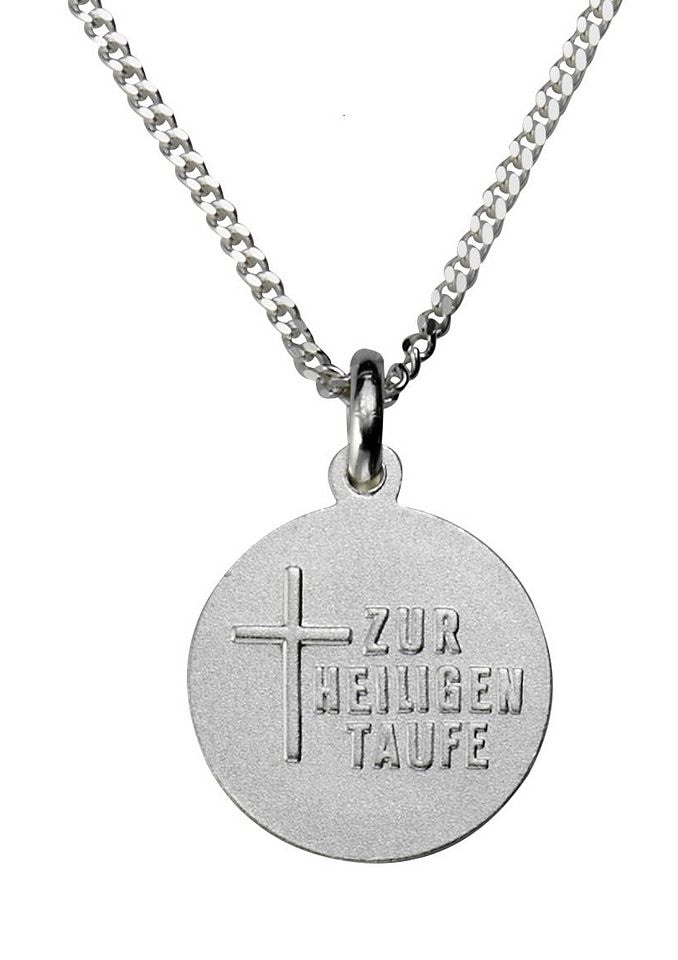 Firetti Kette mit Anhänger »Schmuck Geschenk Silber 925 Halsschmuck Halskette Panzerkette Engel«, Gravur: Gottes Segen auf all deinen Wegen / zur heiligen Taufe