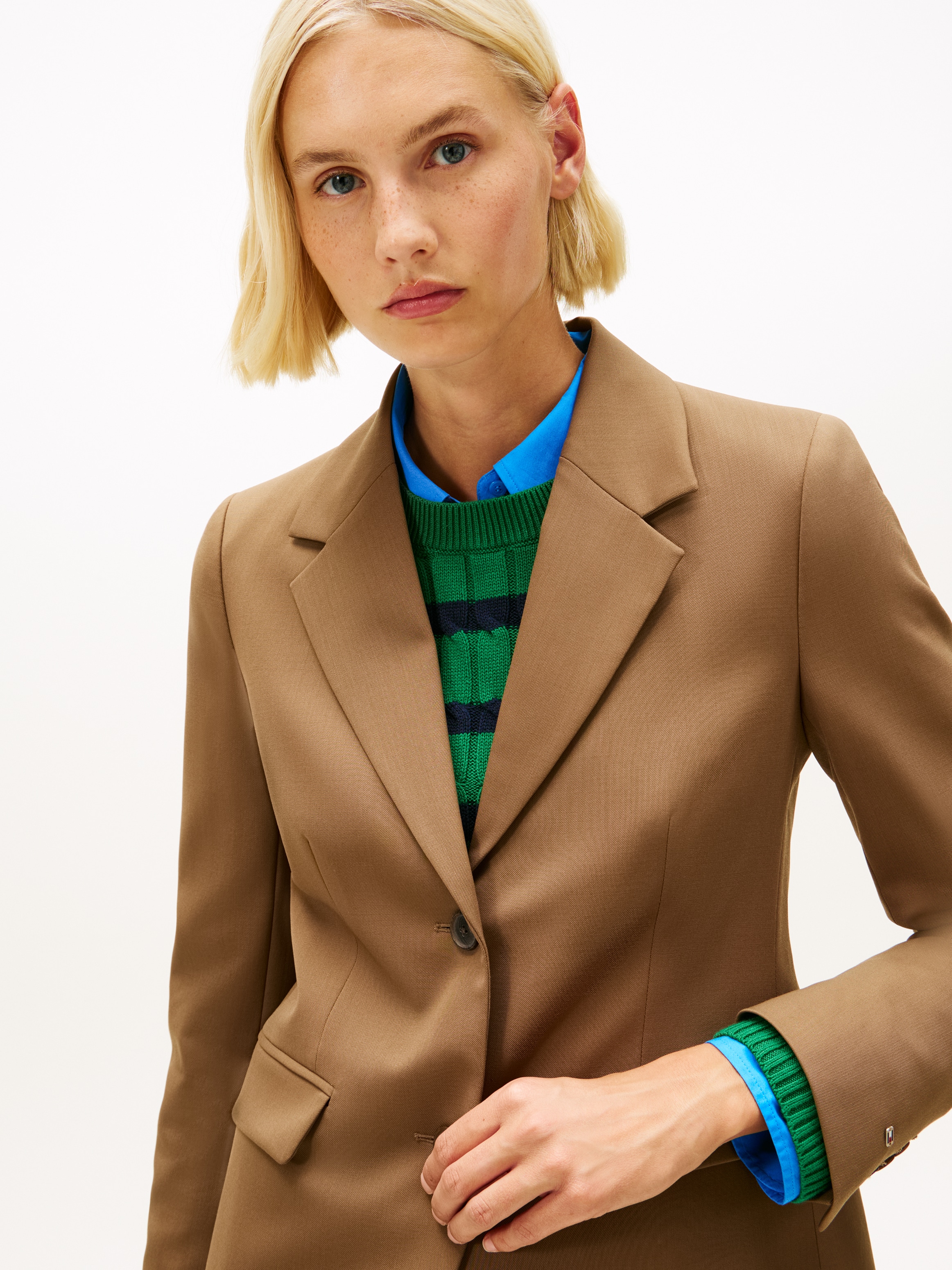 Tommy Hilfiger Longblazer »TIMELESS WOOL REG STRT SB BLAZER« mit Wolle