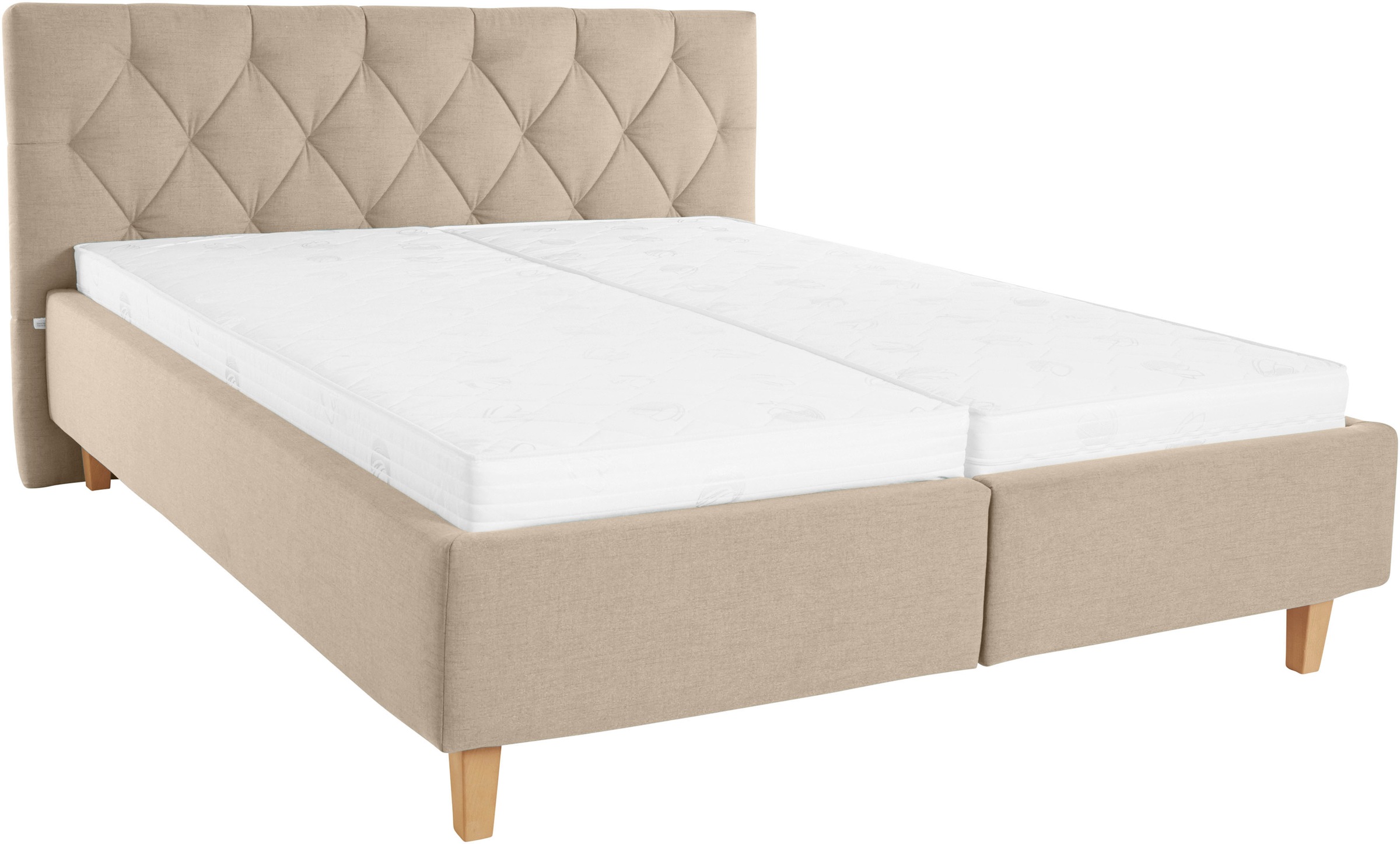 Home affaire Polsterbett »Sunley 100«, Kreuzsteppung, Kopfteilhöhe 102 cm, ohne oder mit Matratze/Lattenrost