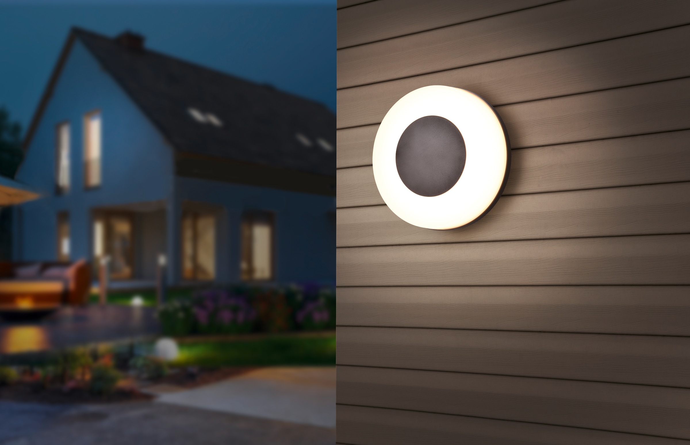 REALITY Leuchten LED Außen-Wandleuchte »MORENA, runde LED Wandlampe Deckenlampe Hauswand Fassade Garten IP54« LED-Board 1 Stk. warmweiß - kaltweiß Lichtfarbe einstellbar warmweiß bis kaltweiß 2300/3000/4000K 1500Lumen