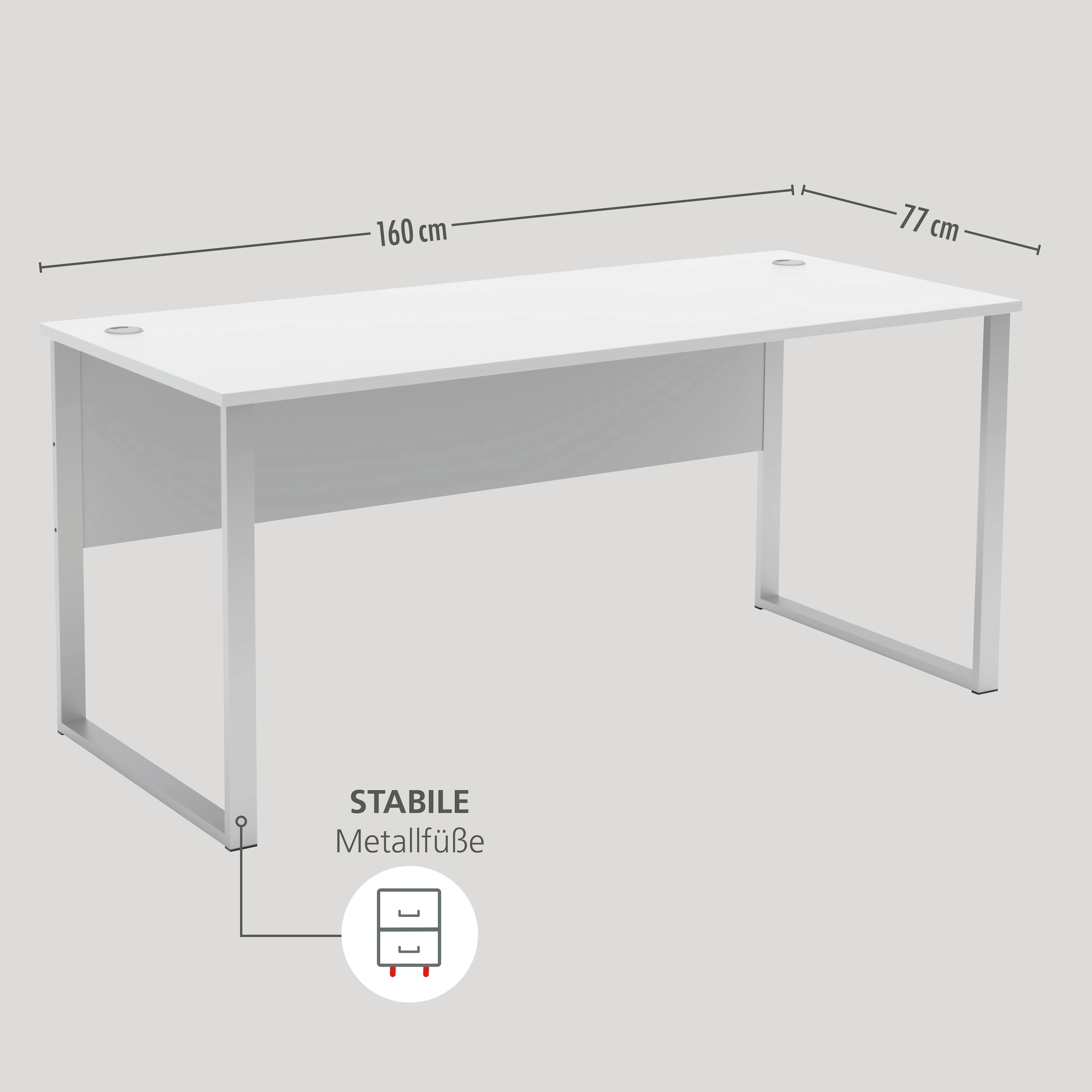 Innostyle Schreibtisch »Schreibtisch Santorin, 170/77/73 cm ( B/H/T)« 1 Stk. tlg. Tischplatten: kratzfest und wasserfest