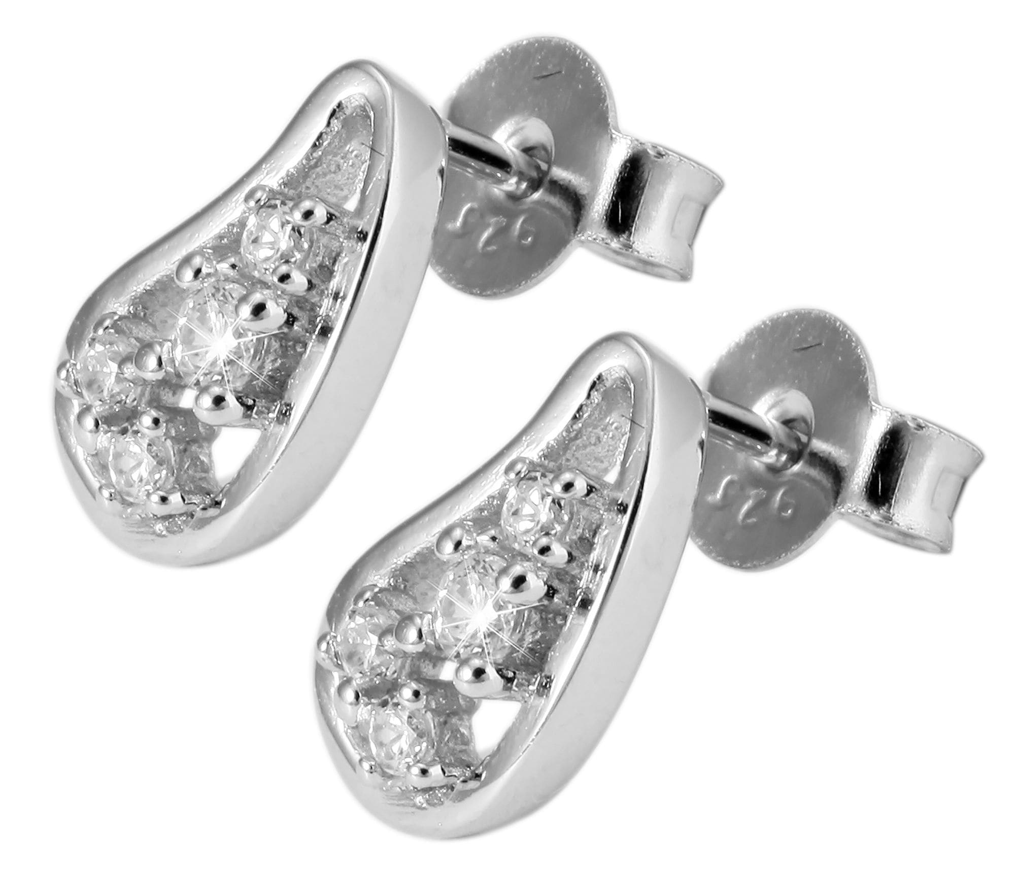 Adelia´s Paar Ohrstecker »Damen Ohrringe ¿ Ohrstecker aus 925 Silber mit Zirkonia«