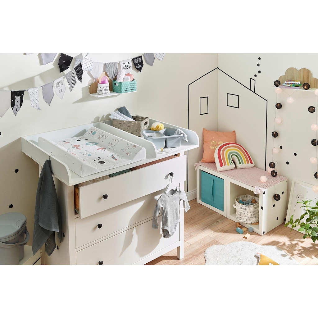 Rotho Babydesign Wickelauflage »Happy Faces«, Keilform; Made in Europe