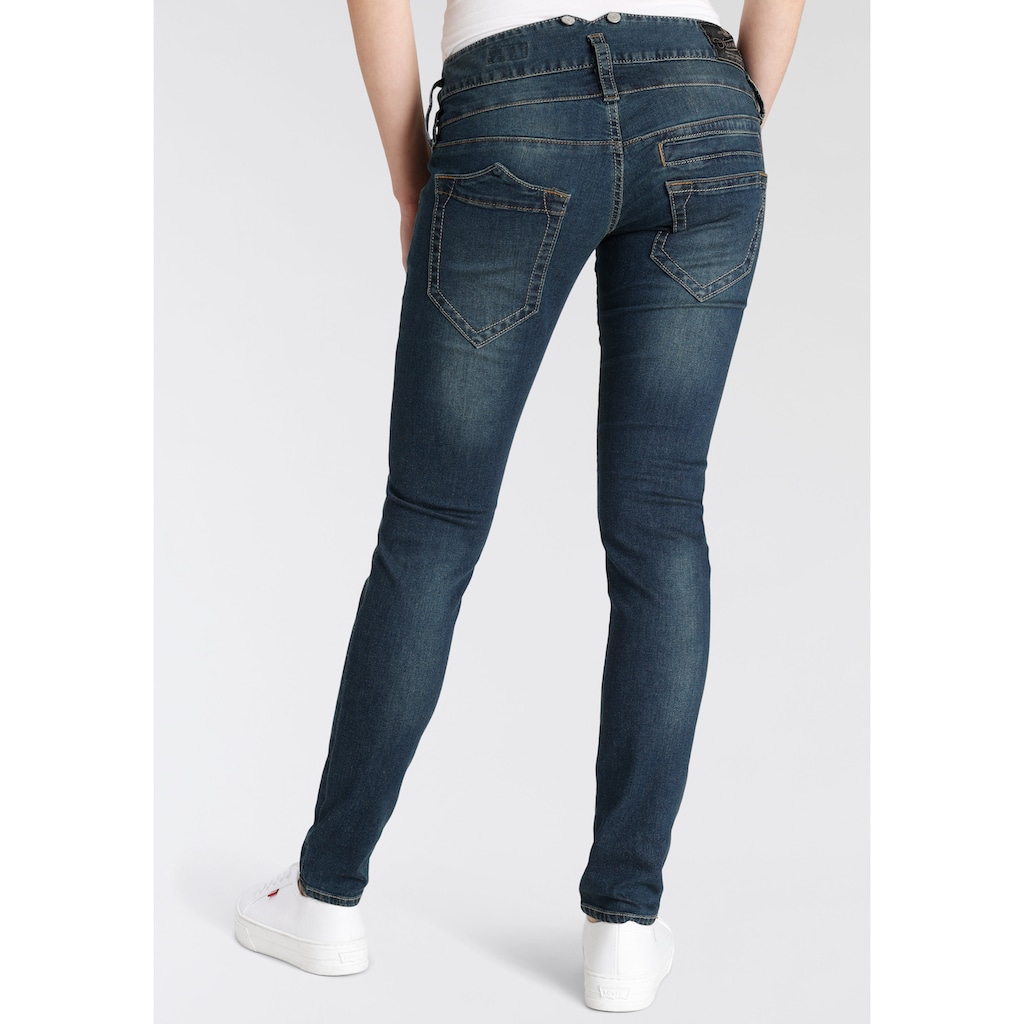 Herrlicher Slim-fit-Jeans »Jeans Pitch Slim Organic Denim«, Vintage-Style mit Abriebeffekten