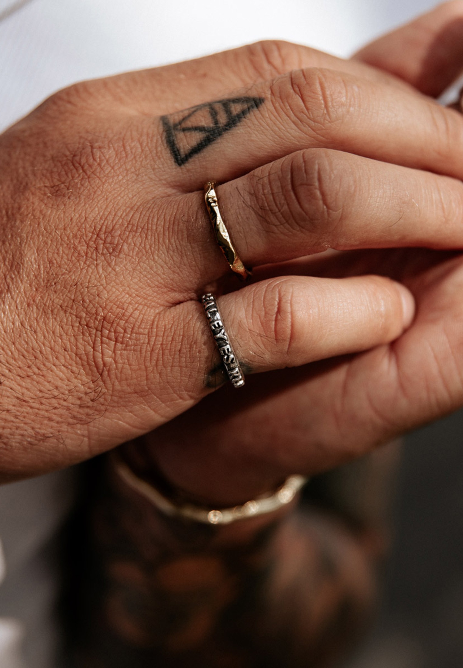 HAZE & GLORY Silberring »Ring Basic Bandring - Babylon gehämmert 925 Silber«