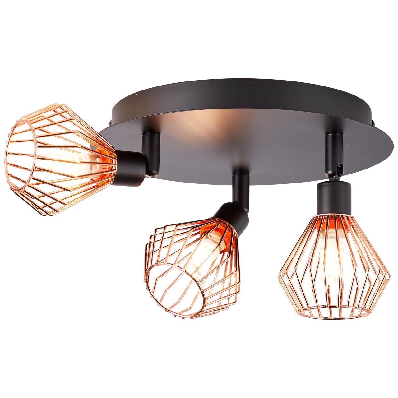 Brilliant Deckenstrahler »Dalma« G9 1 Stk. Spotrondell 3flg schwarz/kupfer