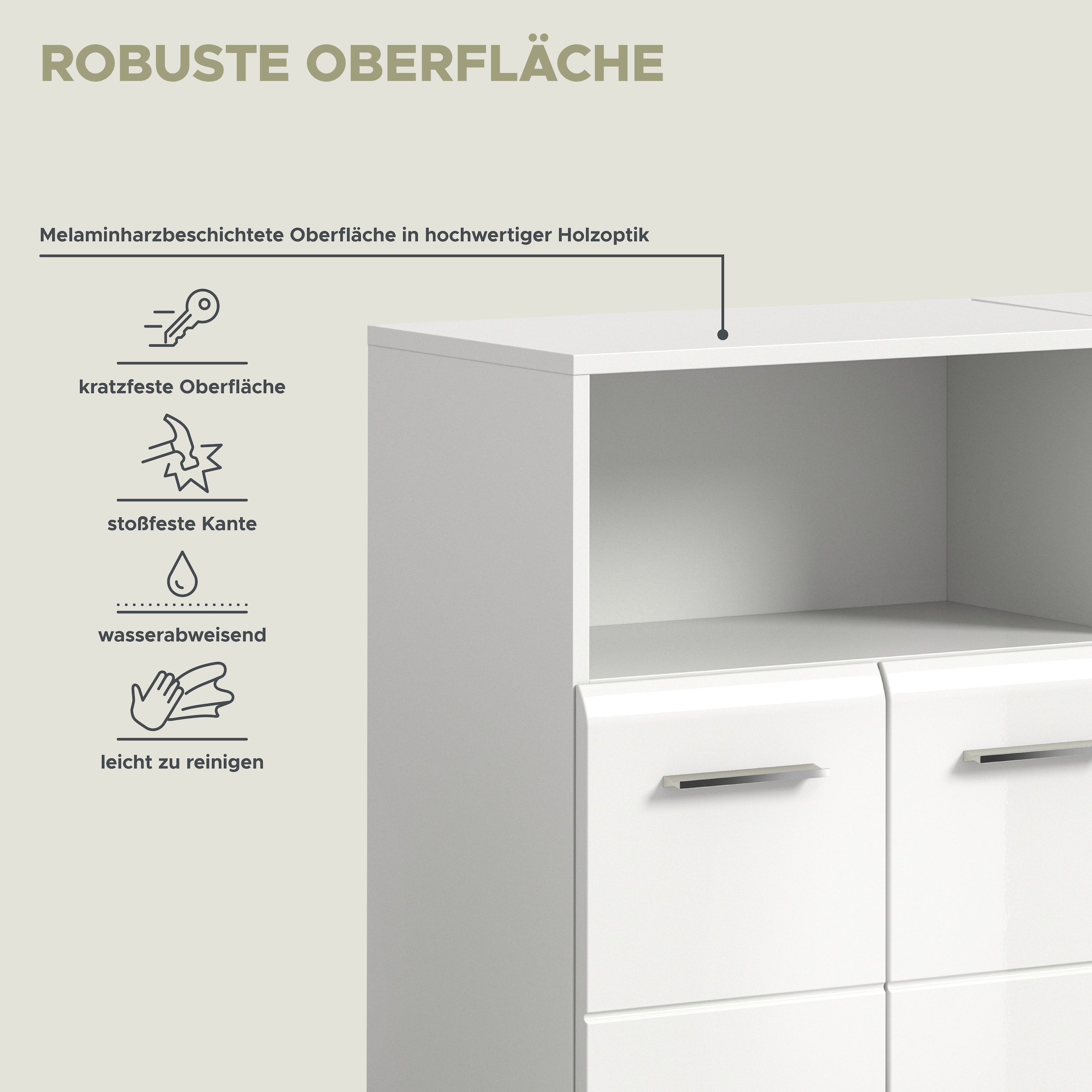INOSIGN Badmöbel-Set »FLORENZ, TOPSELLER!, 2-teilige Badkombination, hochwertige MDF-Front«, (2-teiliges Set bestehend aus: 2 Midischrank breit), Bad-Kombination, Bad-Möbel, Badezimmer, Kombination, Kombi