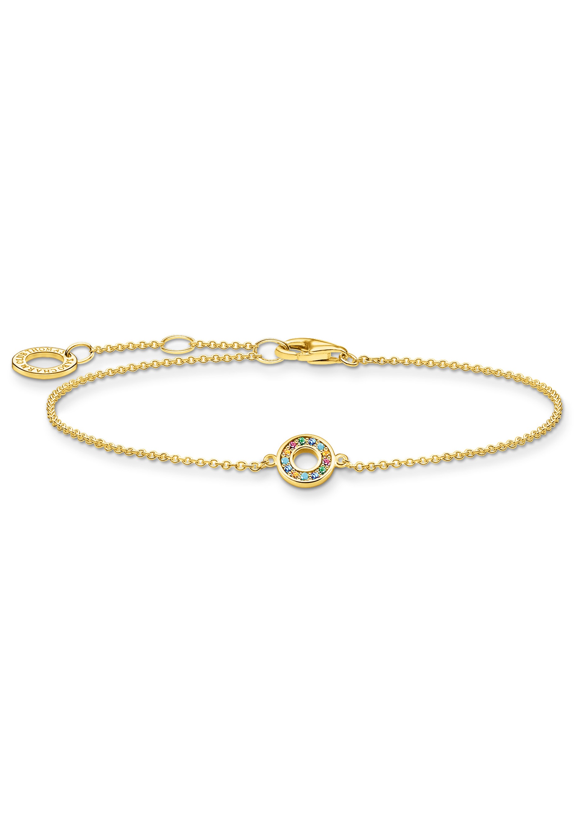 THOMAS SABO Armband »farbige Steine, A2000-488-7-L19v«, mit Glassteinen, synth. Korund und Zirkonia