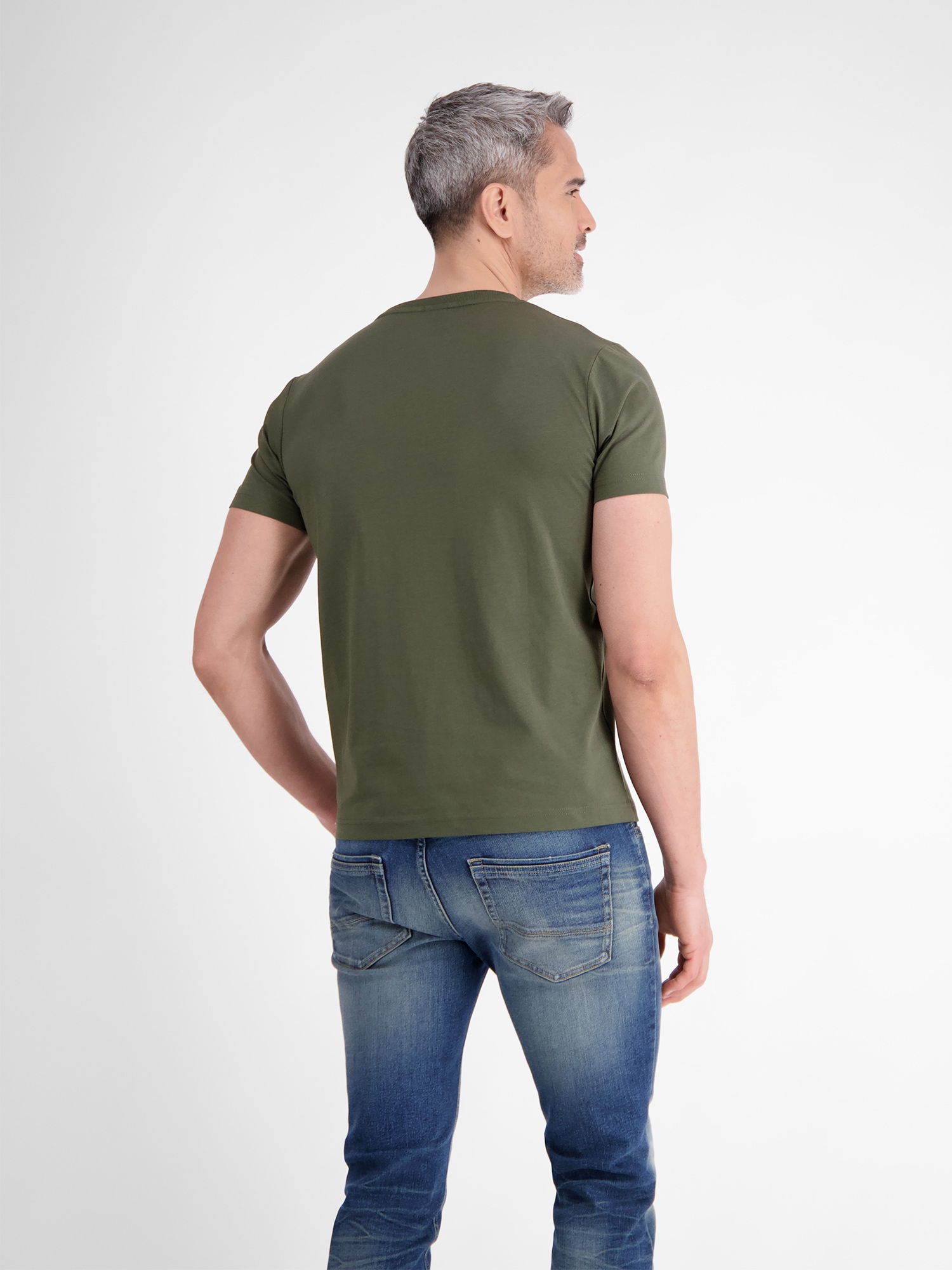 LERROS T-Shirt »LERROS Unifarbenes T-Shirt mit Print«