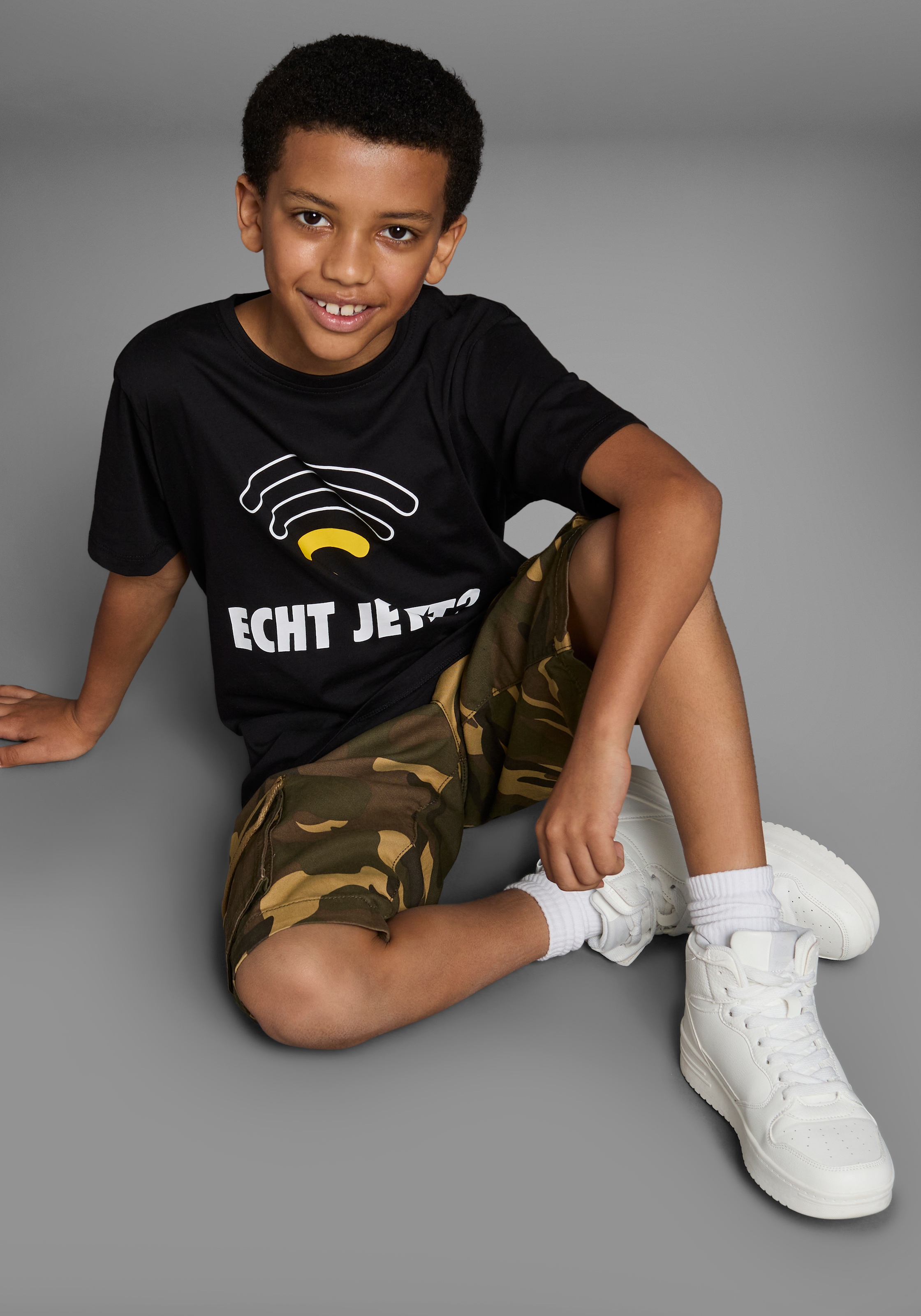 KIDSWORLD T-Shirt »ECHT JETZT?«, Kurzarm, Basic-Passform, bedruckt, Rundhalsausschnitt