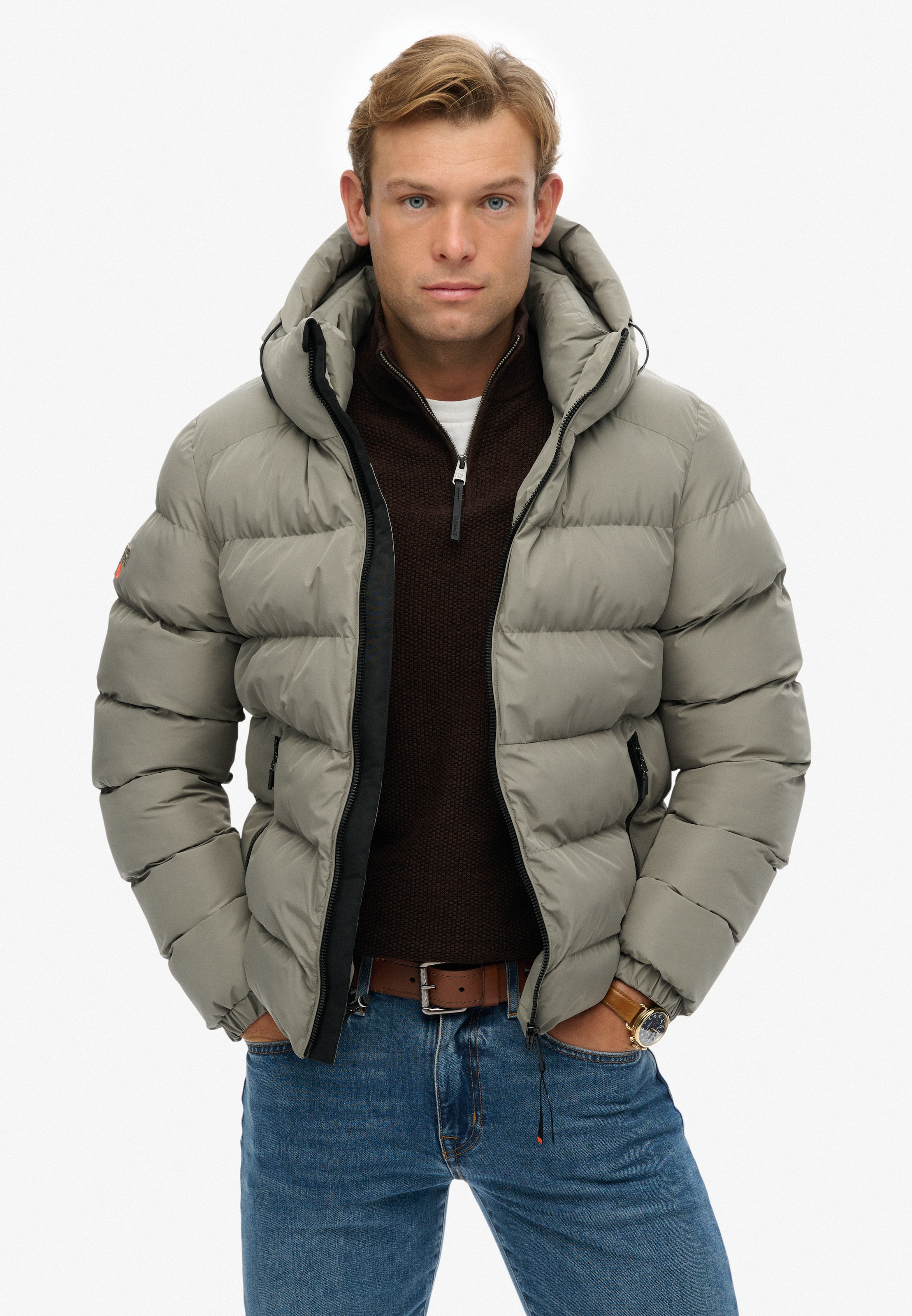 Superdry Steppjacke »HOODED SPORTS PUFFER JACKET«, mit Kapuze