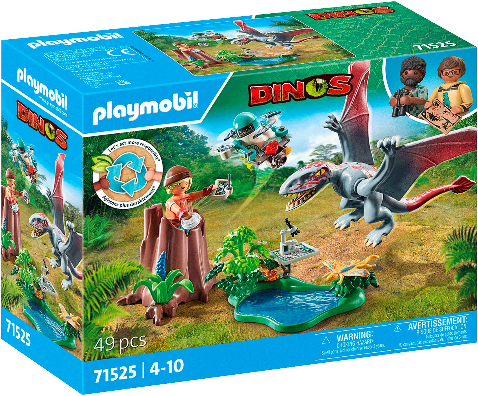 Konstruktions-Spielset »Beobachtungsstation für Dimorphodon (71525), Dinos«, (49 St.),...