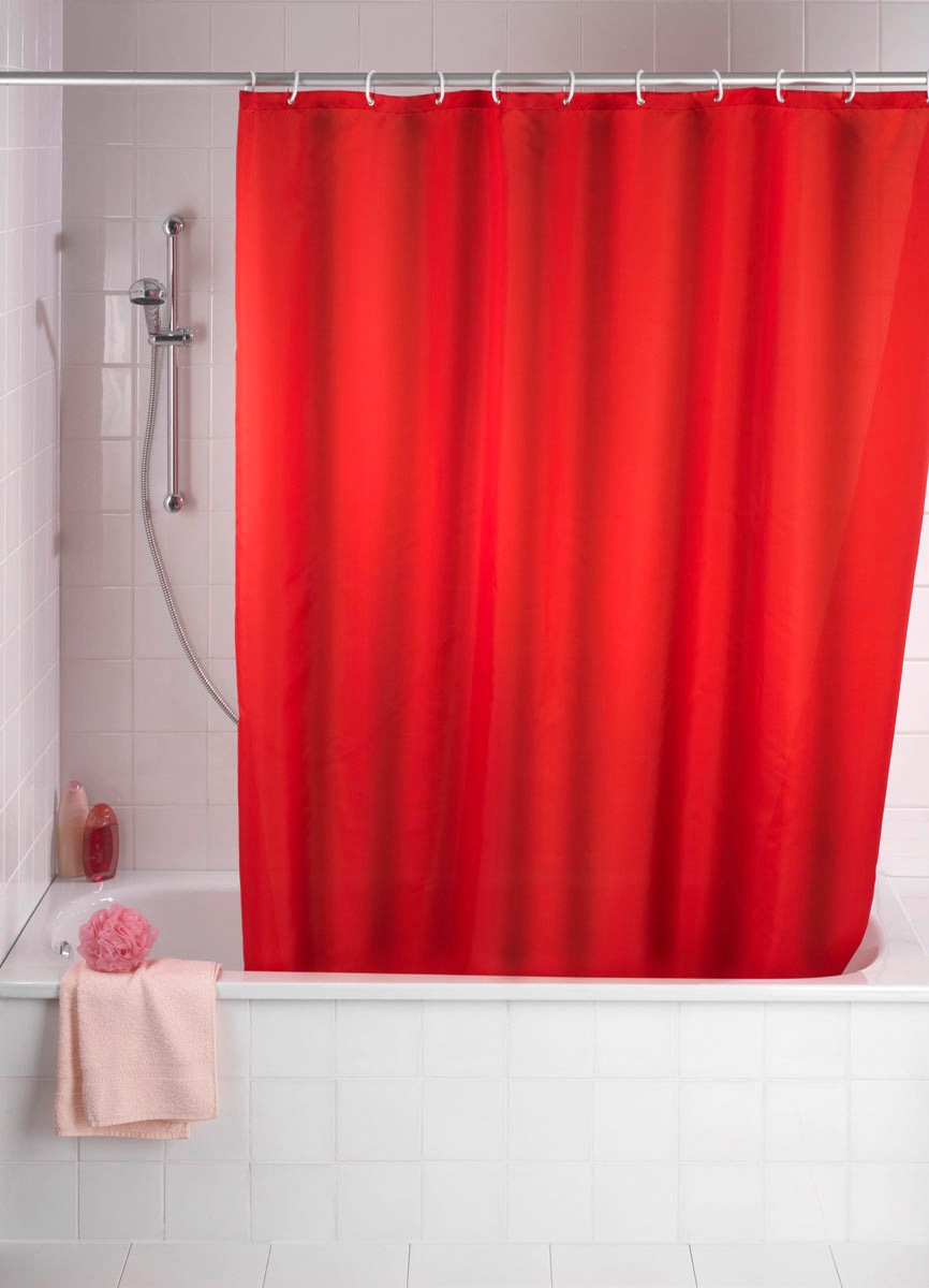 WENKO Duschvorhang »Uni Red«, Höhe 200 cm, waschbar