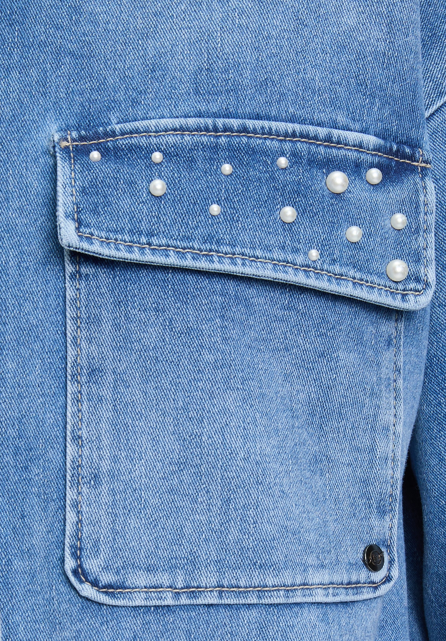 Betty&Co Jeansblazer »Jeansjacke mit Perlen«