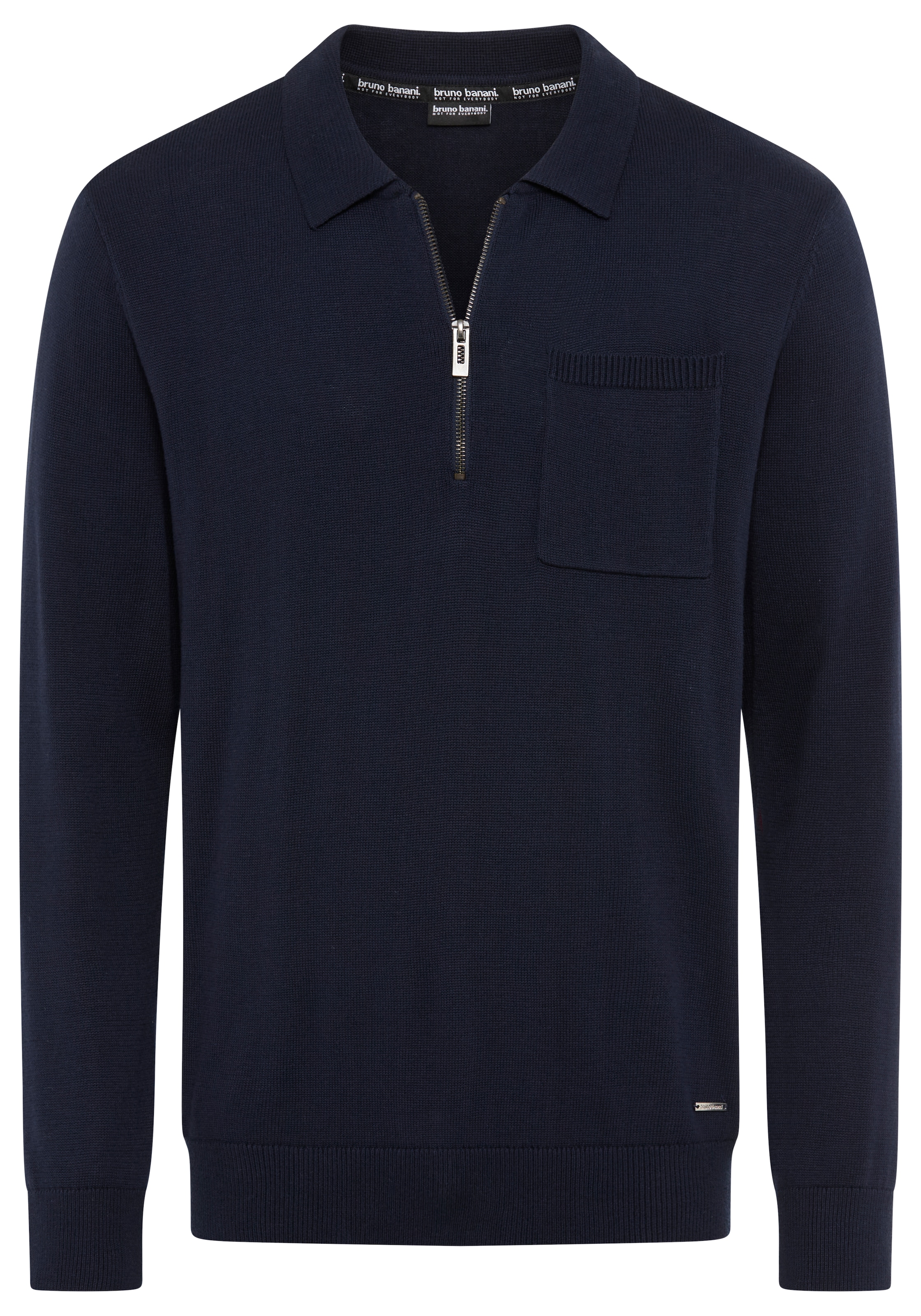 Bruno Banani Polokragenpullover, mit Reißverschluss und Brusttasche