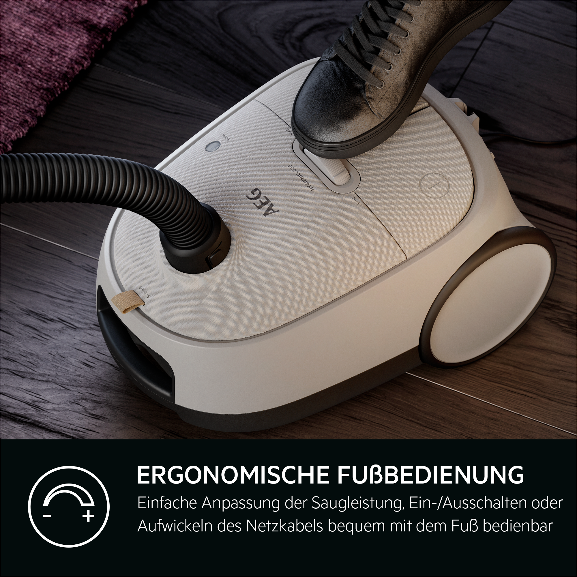 AEG Bodenstaubsauger »HYGIENIC 6000 (AB61H6SW)« 850 W mit Beutel hohe Saugleistung, inkl. Zusatzdüsen, 50 % Recyclingkunststoff