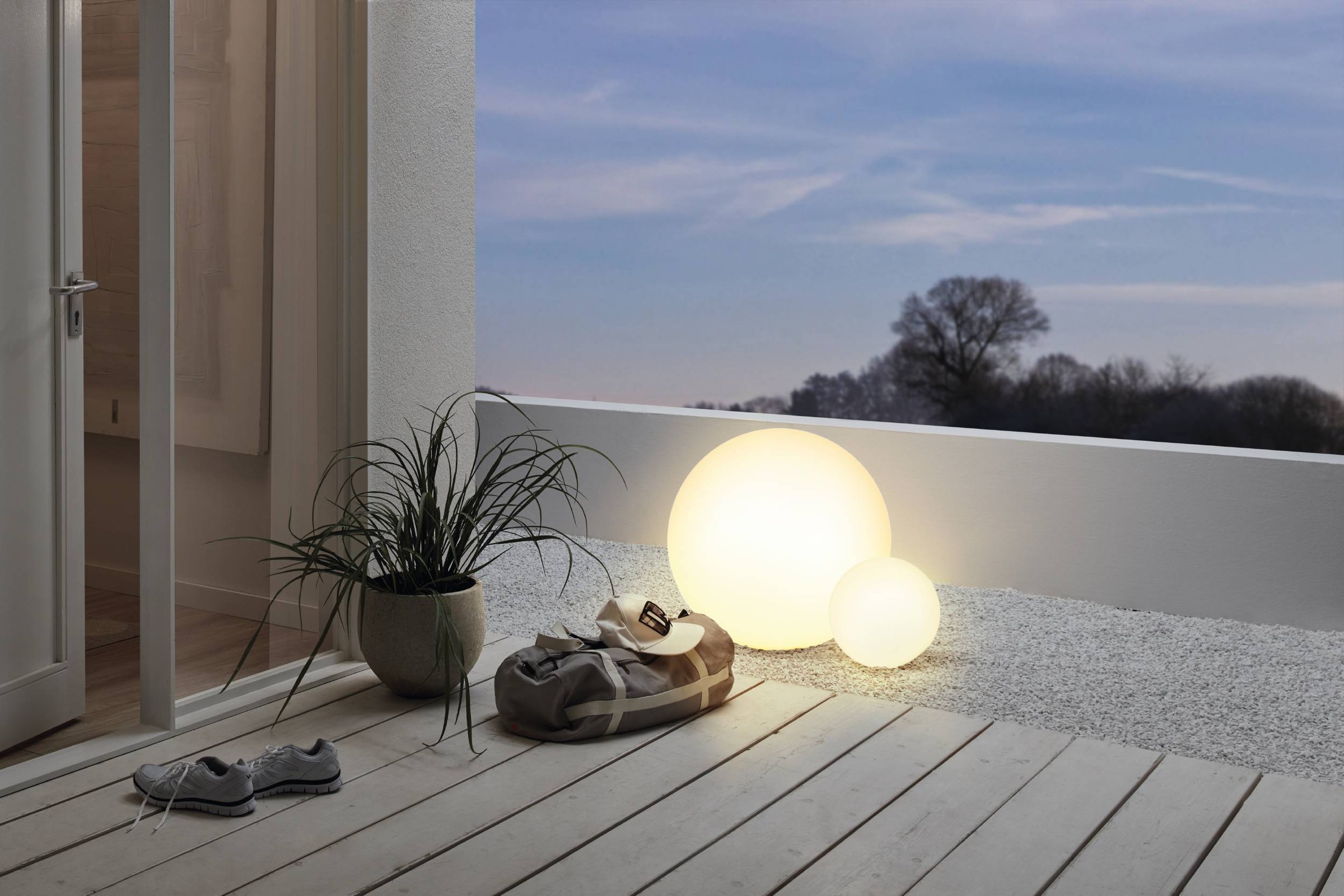EGLO Kugelleuchte »Monterolo Garten Kugel, Außenleuchte, Kunststoff, E27, IP65« E27 1 Stk. Kugelleuchte - weiß - 1X40W exkl.