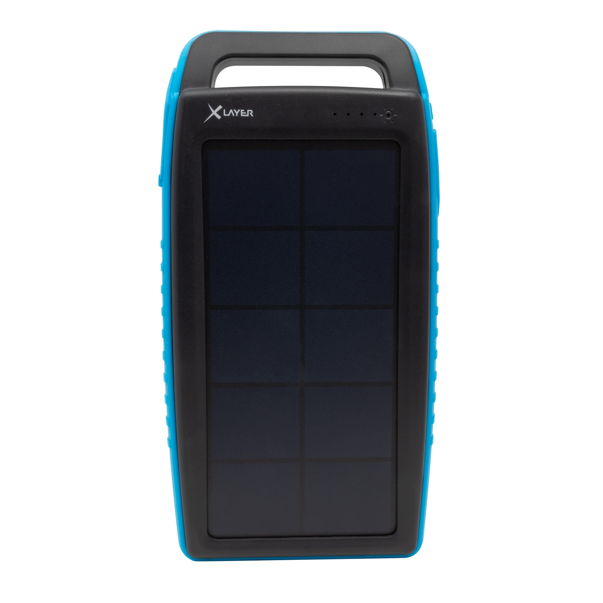 Zusatzakku »Powerbank PLUS Solar Black/Blue 15000mAh Smartphon«