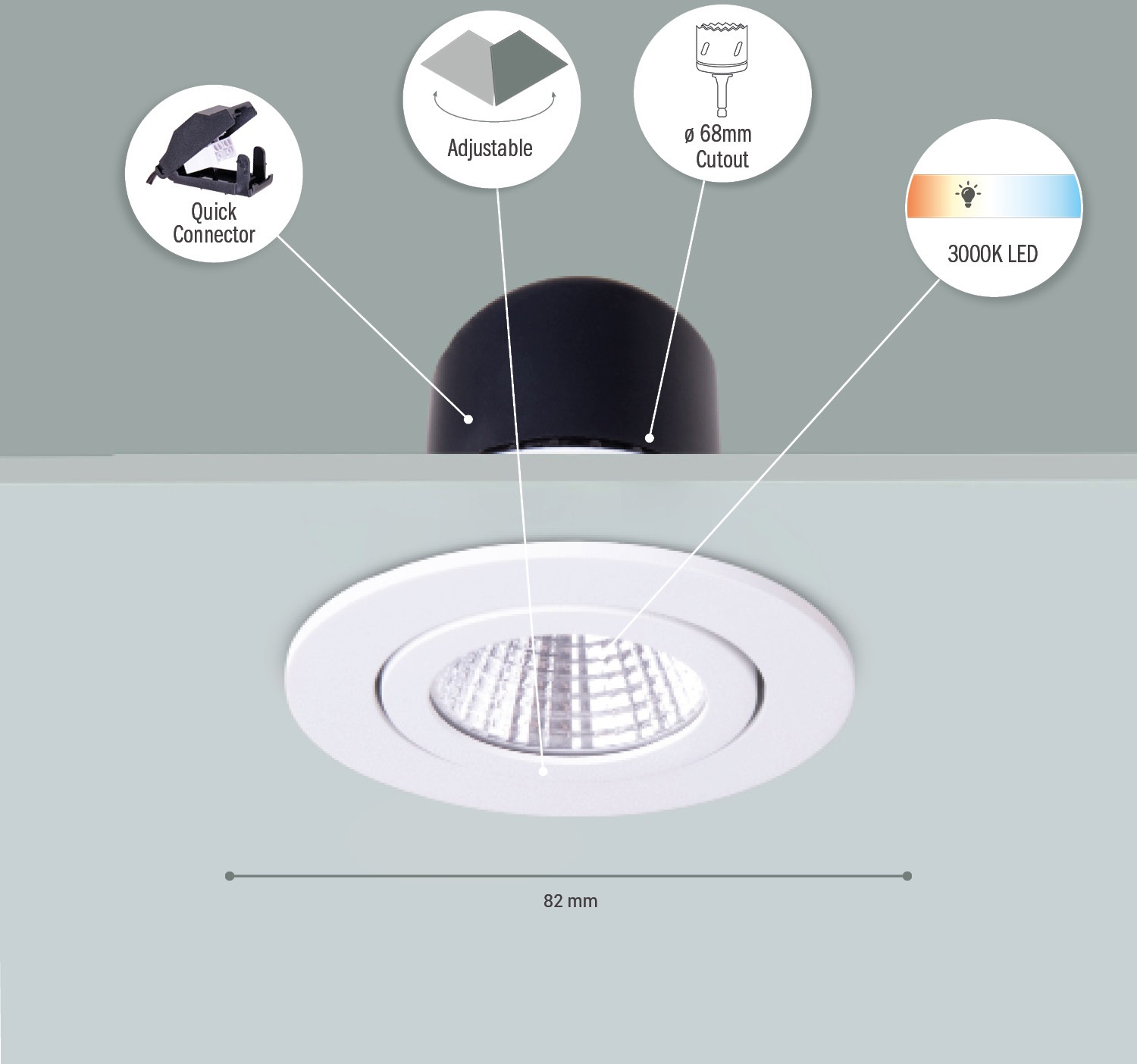 Paco Home Einbauleuchte »Rita«, LED Einbaustrahler Schwenkbar LED Strahler Spotlight Flach dimmbar