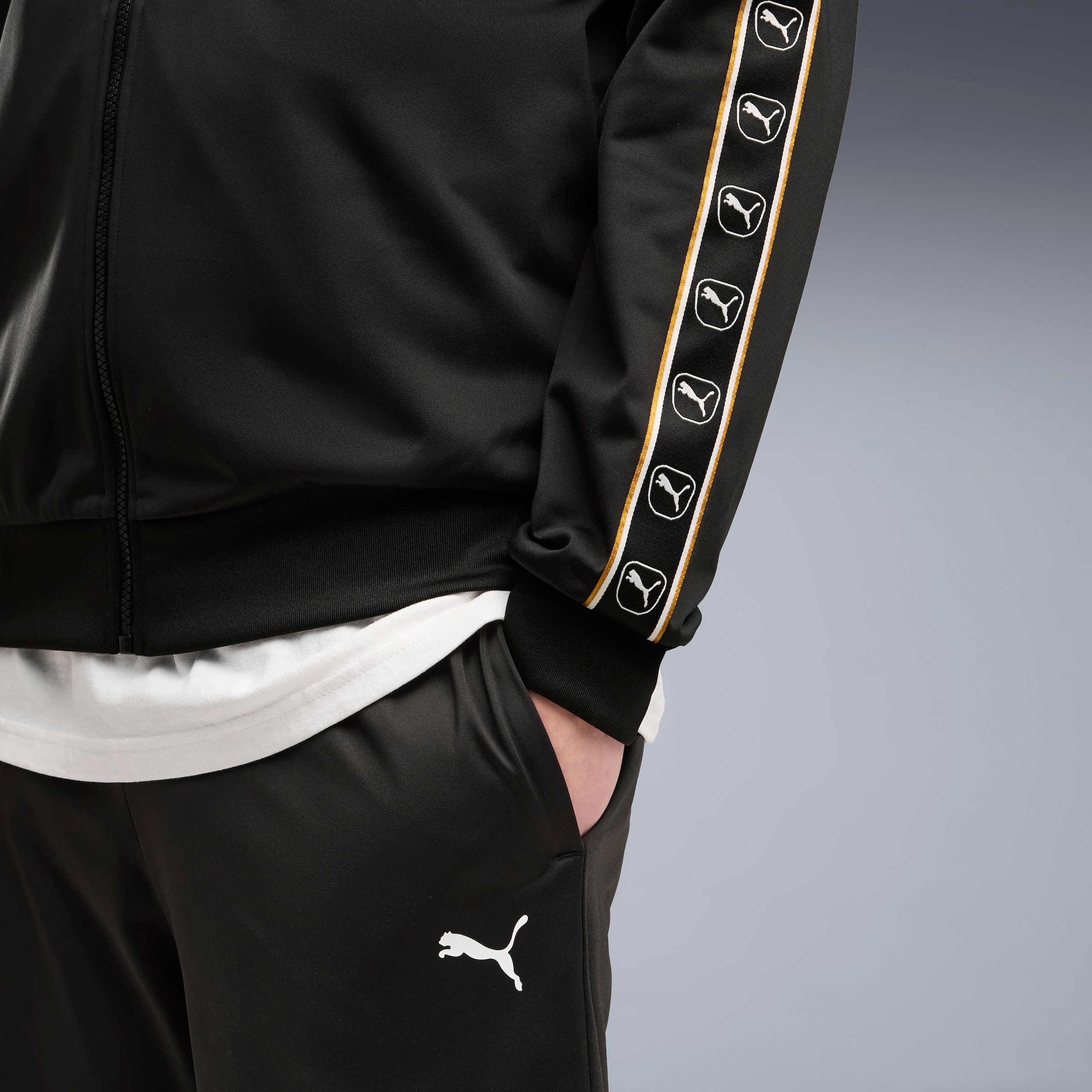 PUMA Trainingsanzug »POLY TAPE SUIT« 2 zweiteiliges Set, mit Reißverschluss, Langarm-Oberteil, Regular Fit