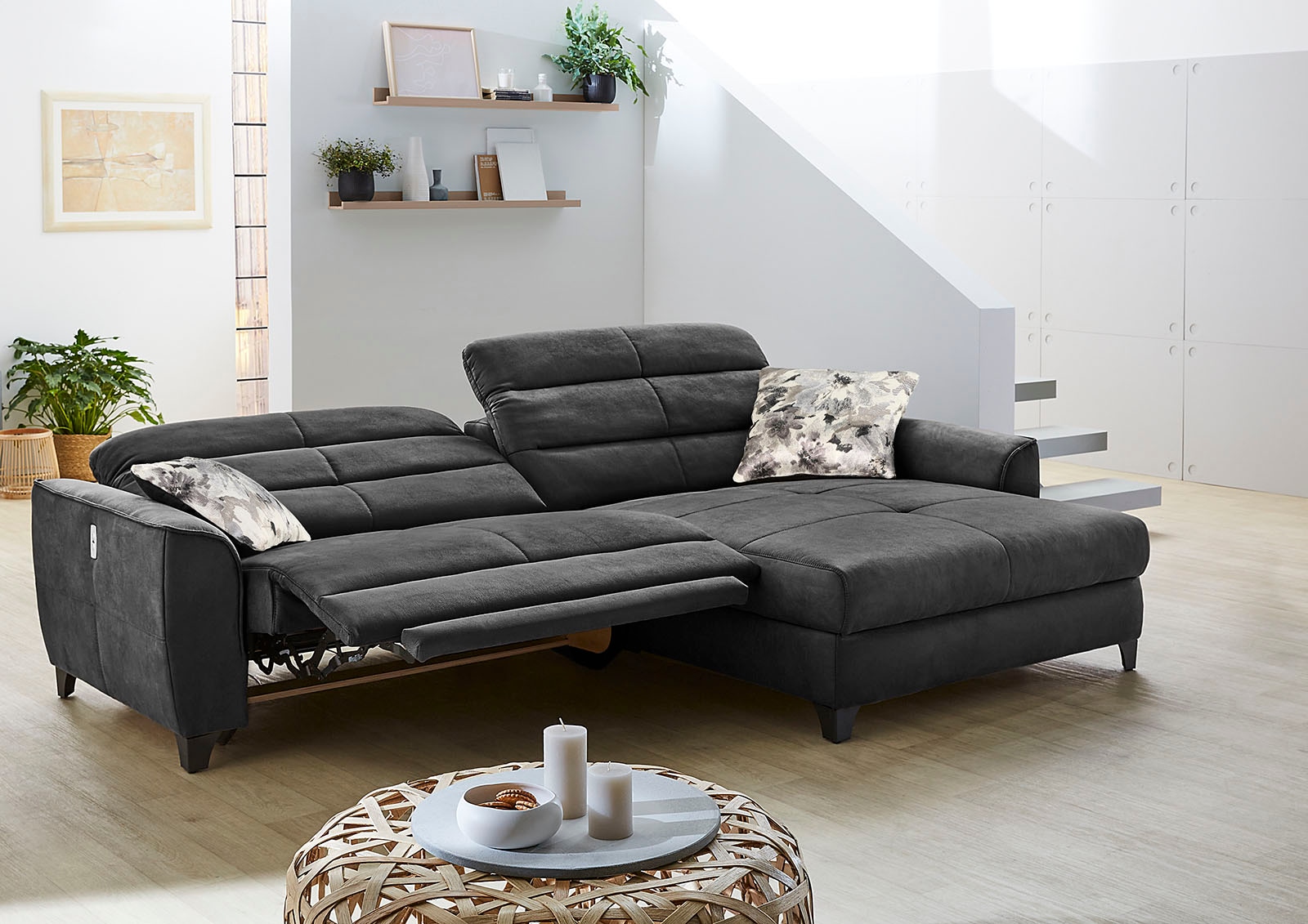 Jockenhöfer Gruppe Ecksofa »Double One L-Form«, mit 2x 120cm breiten, elektromotorischen Relaxfunktionen