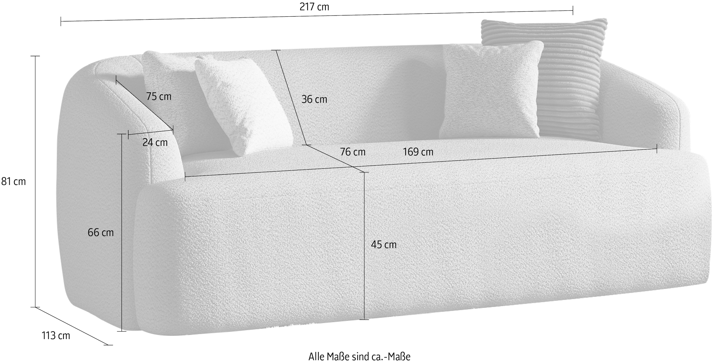 INOSIGN 2-Sitzer »Nergal, Einzelsofa oder L-Form«, Modernes Design, schlichte Optik, stilvoller Blickfang im Wohnzimmer